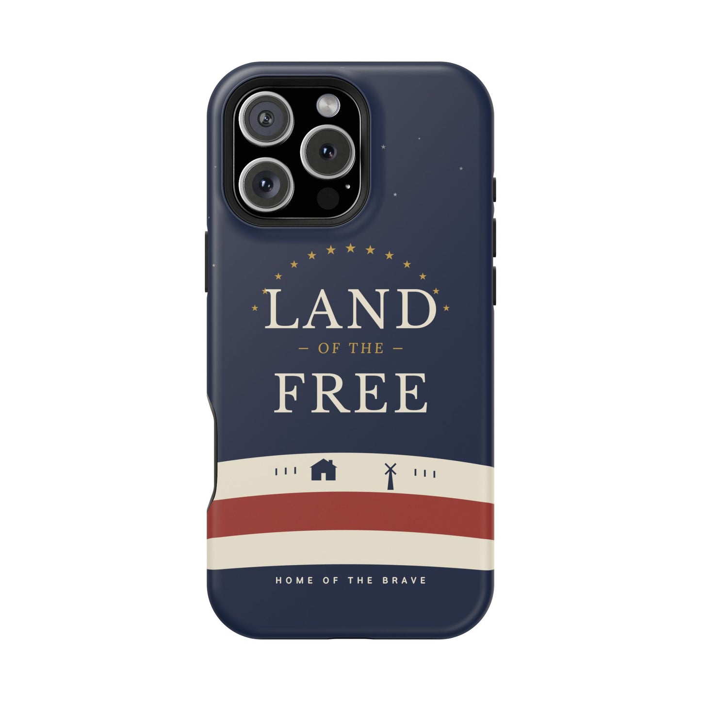 Land of the Free iPhone Impact-Resistant Case — Patriotic Stars & Stripes Phone Cover