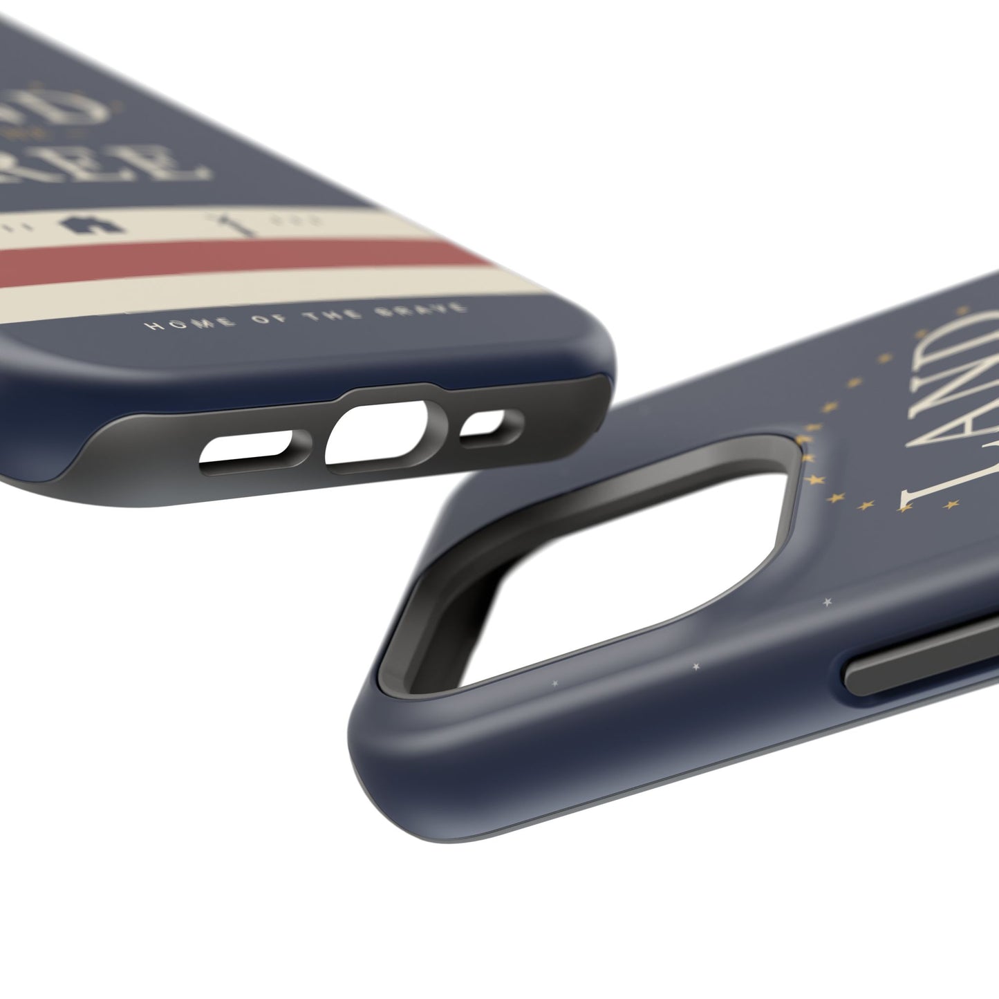 Land of the Free iPhone Impact-Resistant Case — Patriotic Stars & Stripes Phone Cover