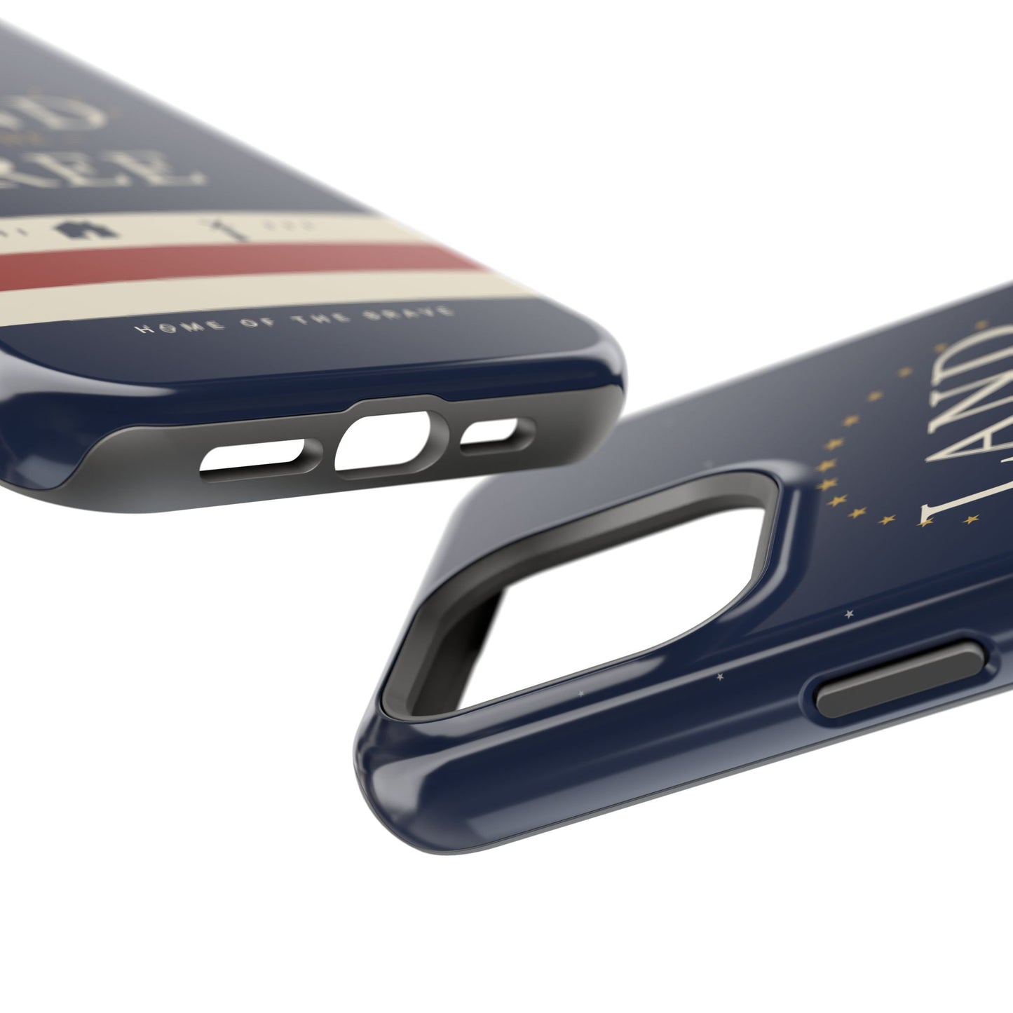 Land of the Free iPhone Impact-Resistant Case — Patriotic Stars & Stripes Phone Cover