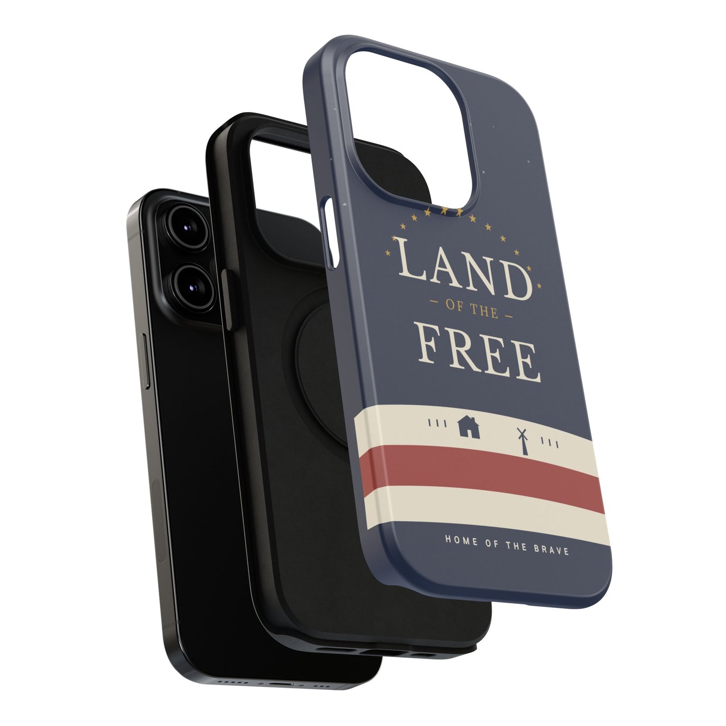 Land of the Free iPhone Impact-Resistant Case — Patriotic Stars & Stripes Phone Cover