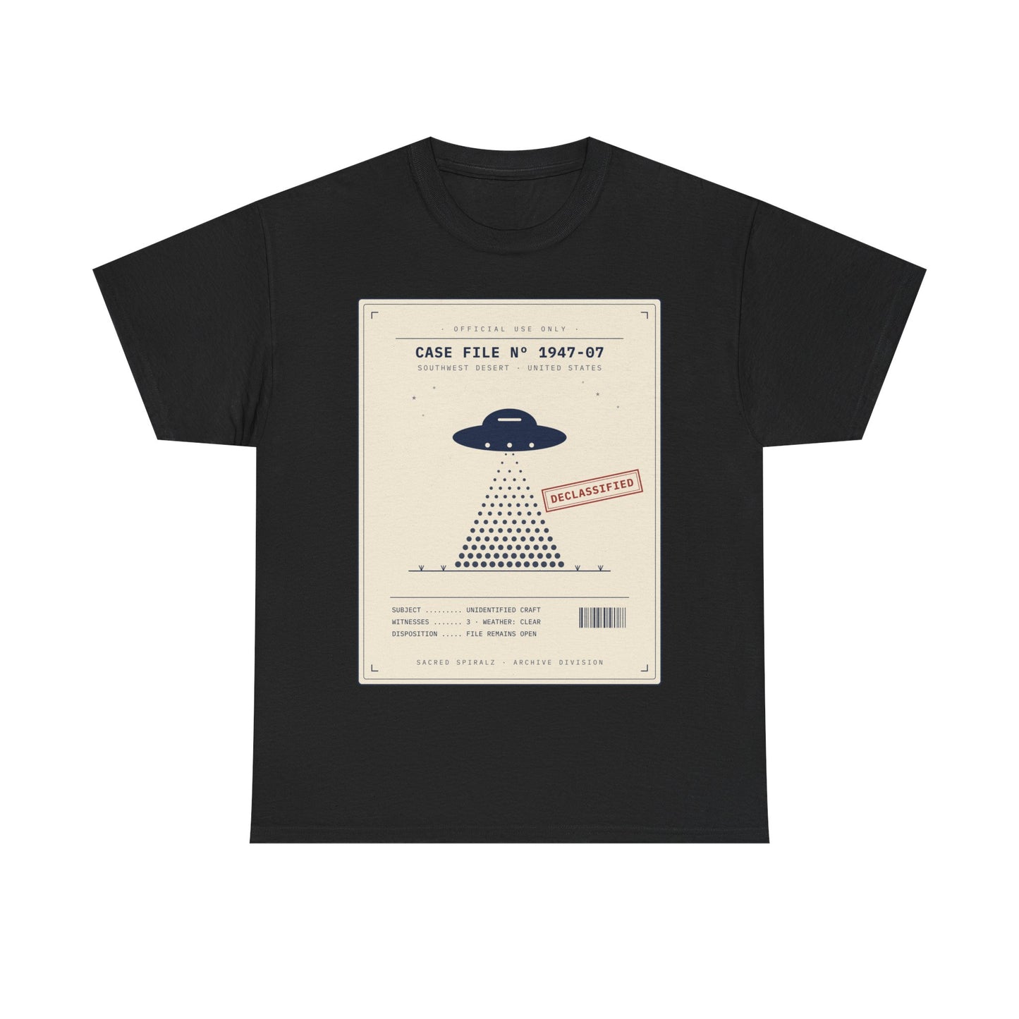 UFO Case File Graphic Tee – "Case File #1947-07" Alien Abduction T‑Shirt