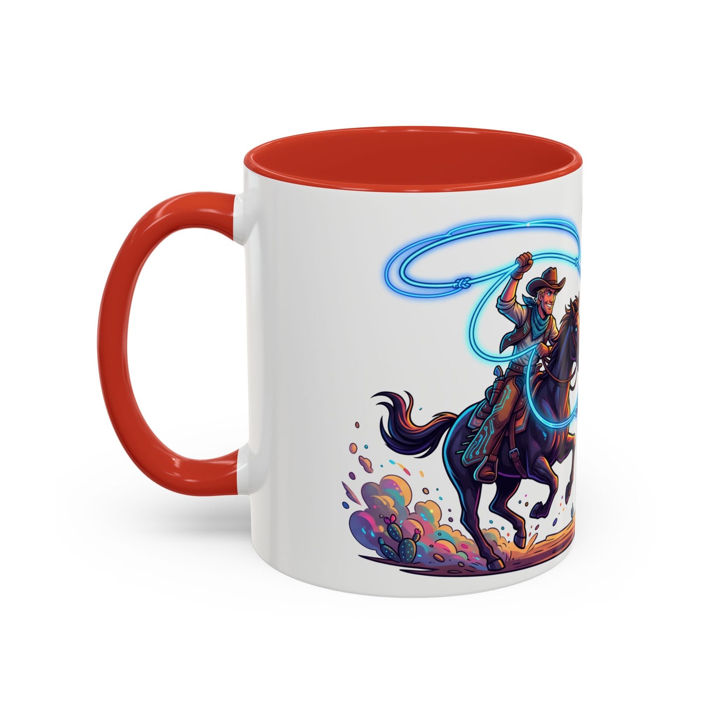 Cowboy vs. Tornado Accent Coffee Mug — Western Fantasy 11oz/15oz