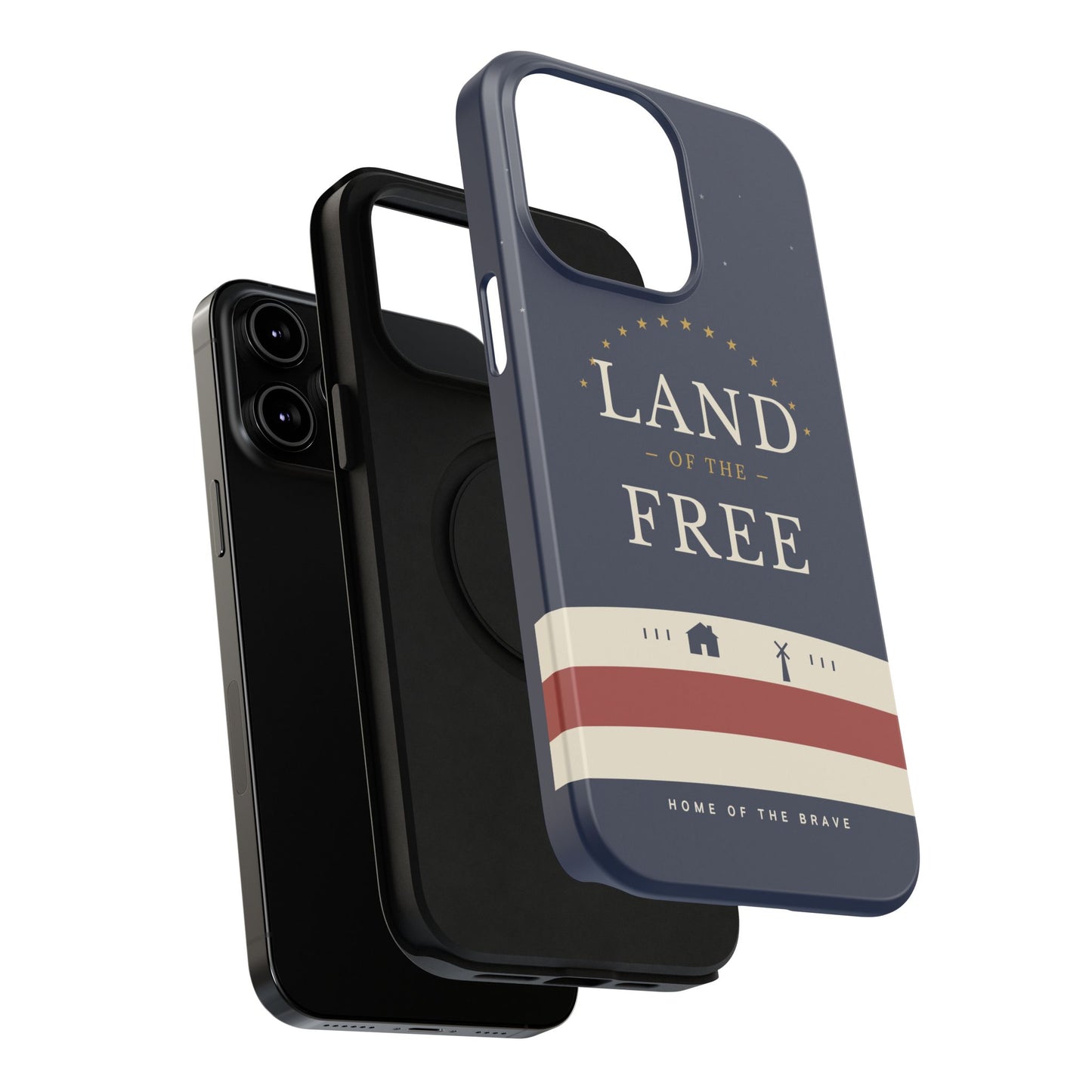 Land of the Free iPhone Impact-Resistant Case — Patriotic Stars & Stripes Phone Cover