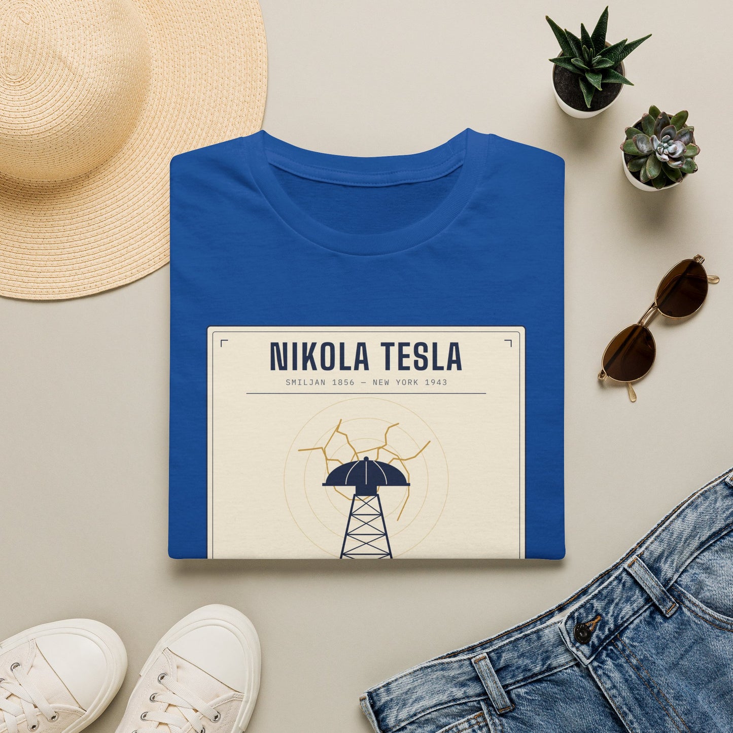 Tesla Poster T‑Shirt — "Nikola Tesla: The Future Is Mine" Vintage Science Tee