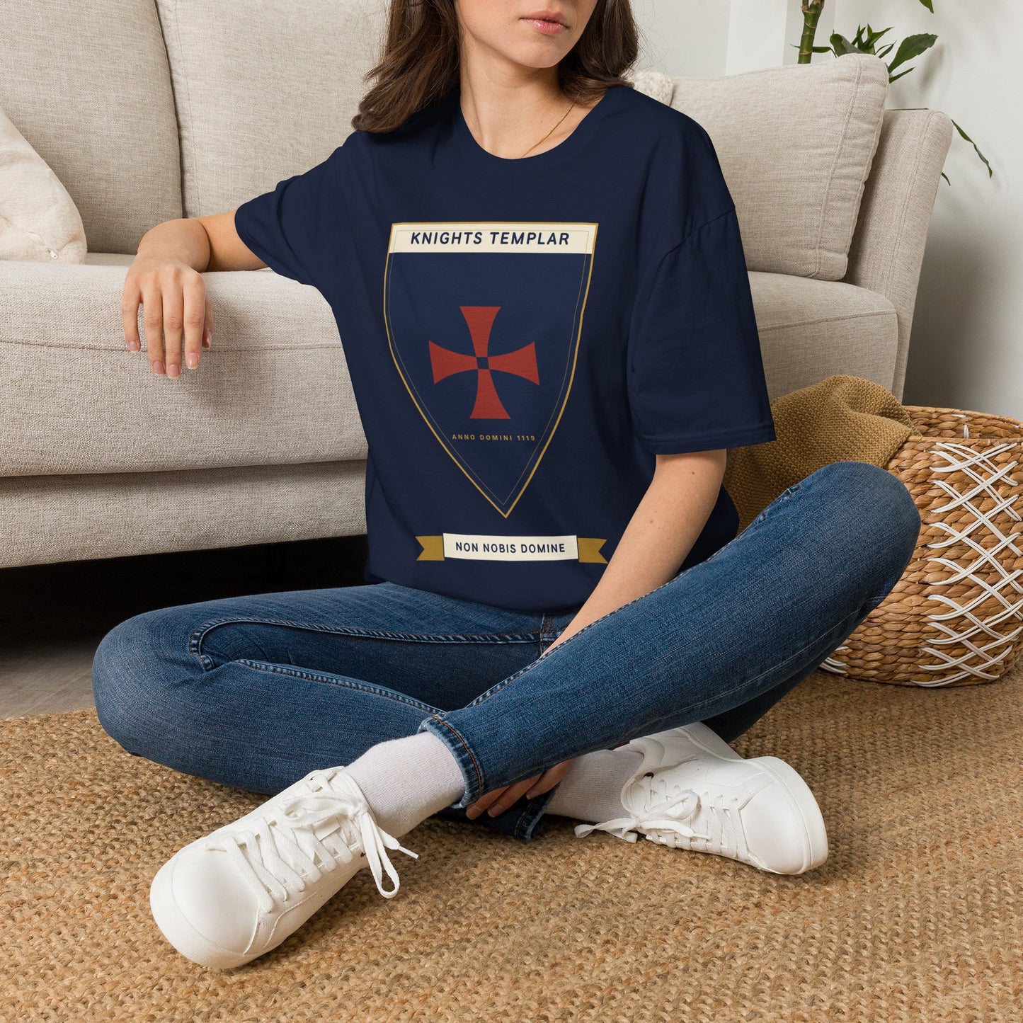 Knights Templar Shield T-Shirt — Vintage Crusader Cross Tee