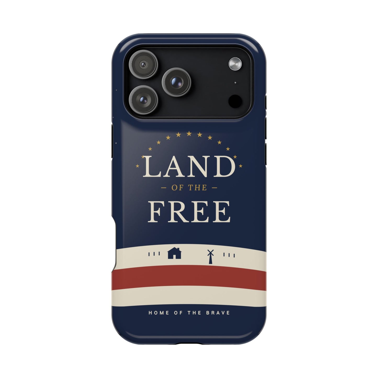 Land of the Free iPhone Impact-Resistant Case — Patriotic Stars & Stripes Phone Cover