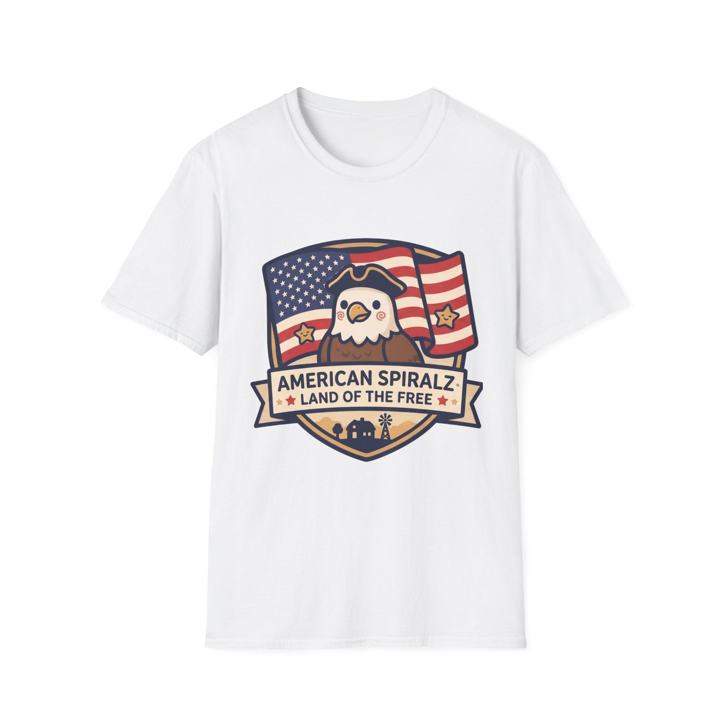 Patriotic Eagle T-Shirt — "American Spiralz: Land of the Free"