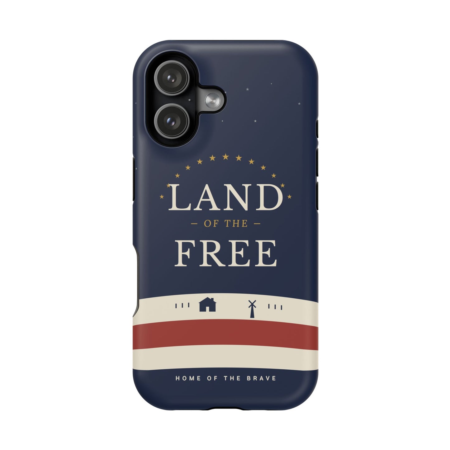 Land of the Free iPhone Impact-Resistant Case — Patriotic Stars & Stripes Phone Cover