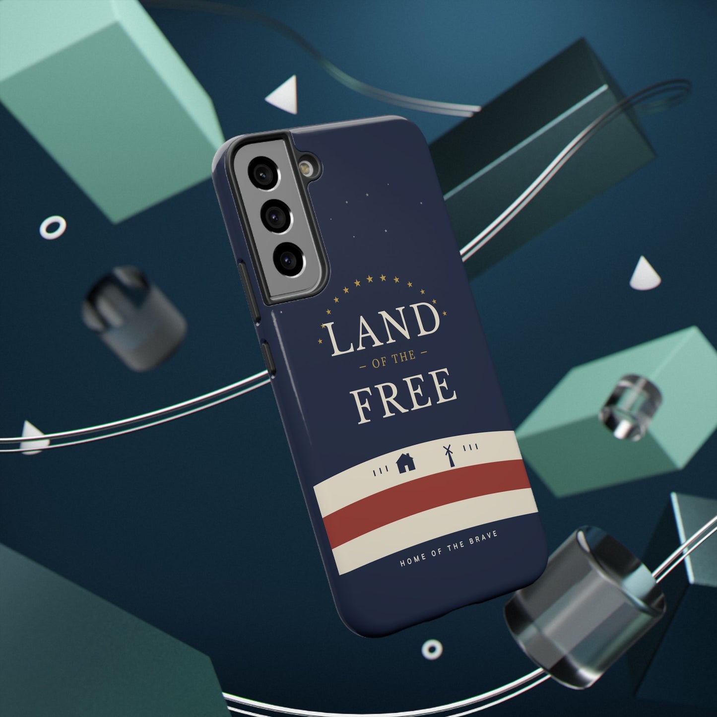 Land of the Free iPhone Impact-Resistant Case — Patriotic Stars & Stripes Phone Cover