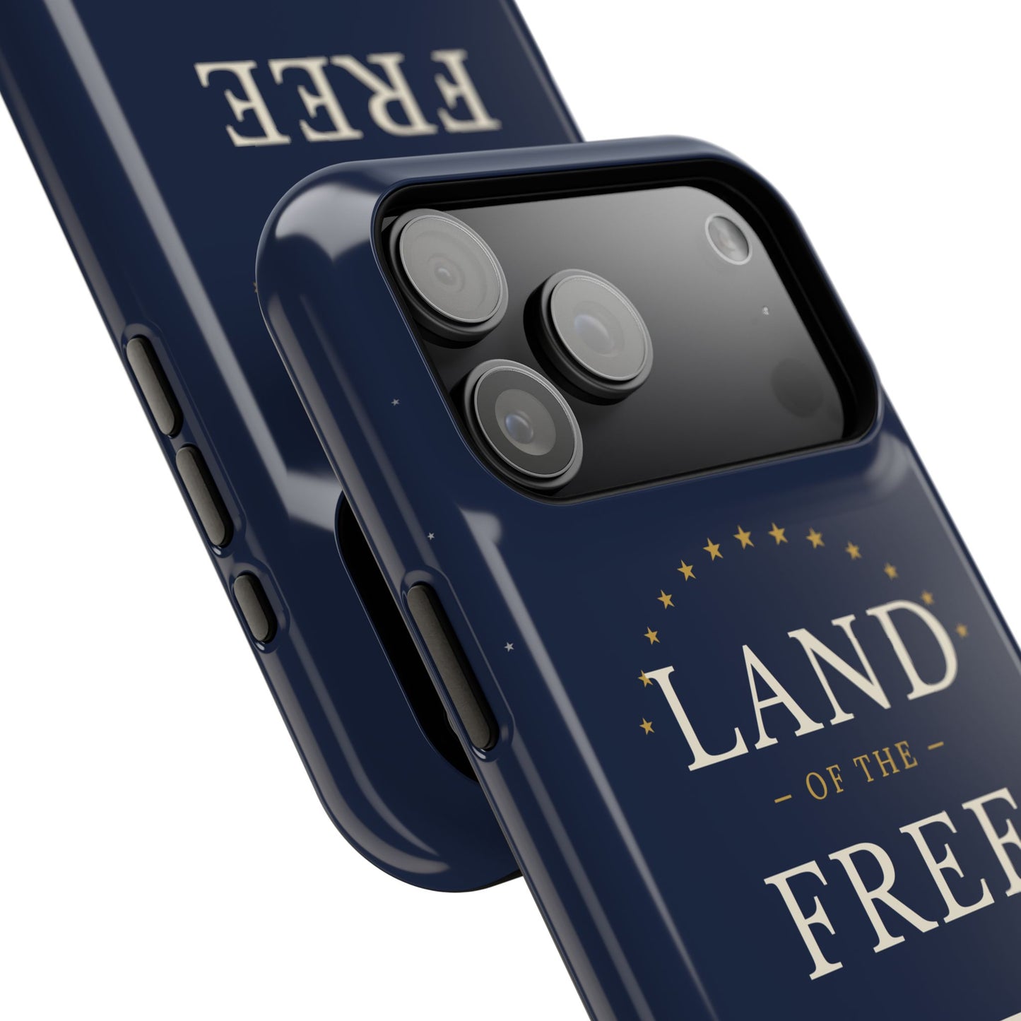 Land of the Free iPhone Impact-Resistant Case — Patriotic Stars & Stripes Phone Cover