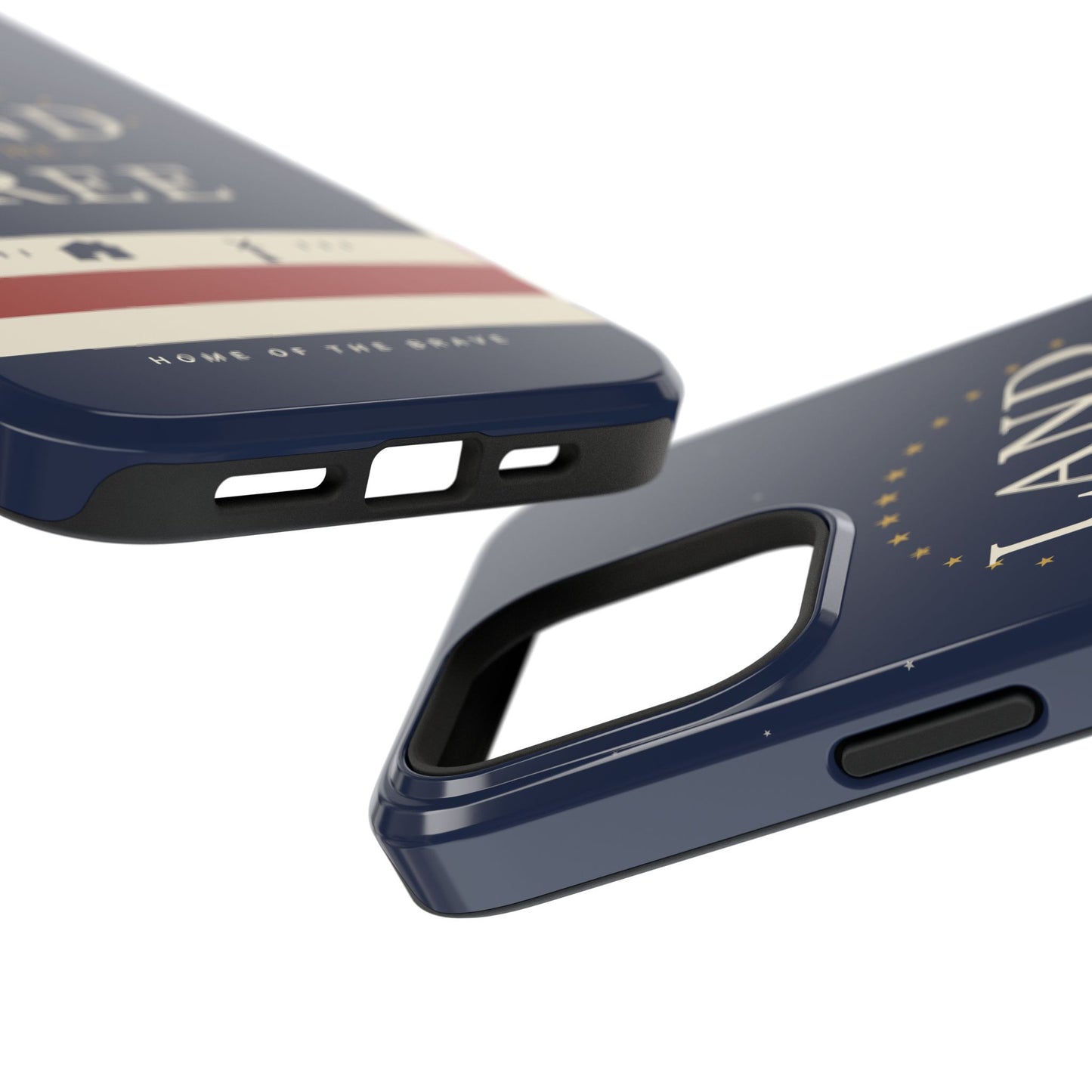 Land of the Free iPhone Impact-Resistant Case — Patriotic Stars & Stripes Phone Cover