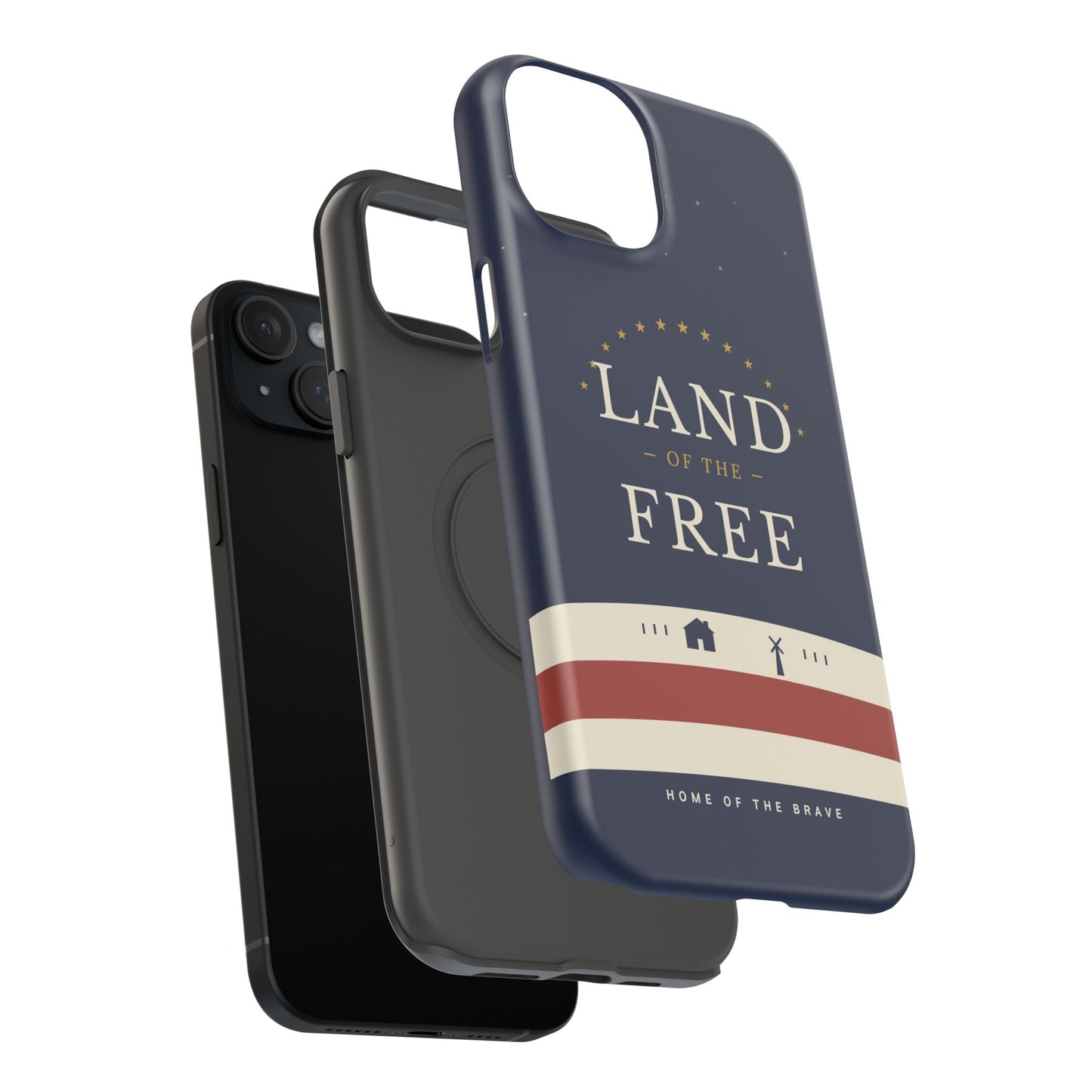 Land of the Free iPhone Impact-Resistant Case — Patriotic Stars & Stripes Phone Cover