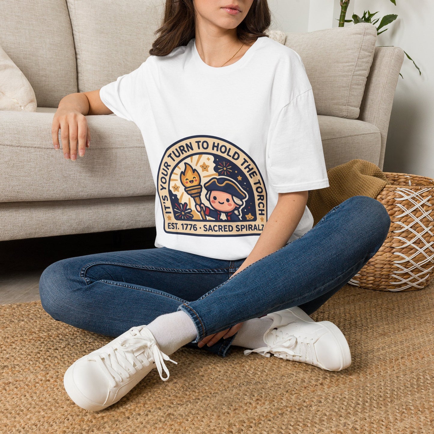 T-Shirt — “It's Your Turn to Hold the Torch” Retro Patriotic Graphic Tee