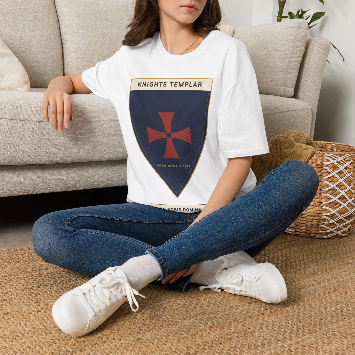 Knights Templar Shield T-Shirt — Vintage Crusader Cross Tee