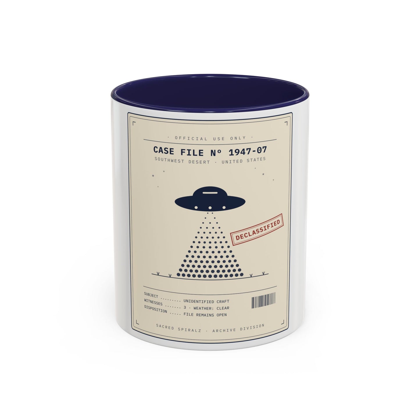 UFO Case File Coffee Mug — Declassified Alien Abduction Design (11/15oz)