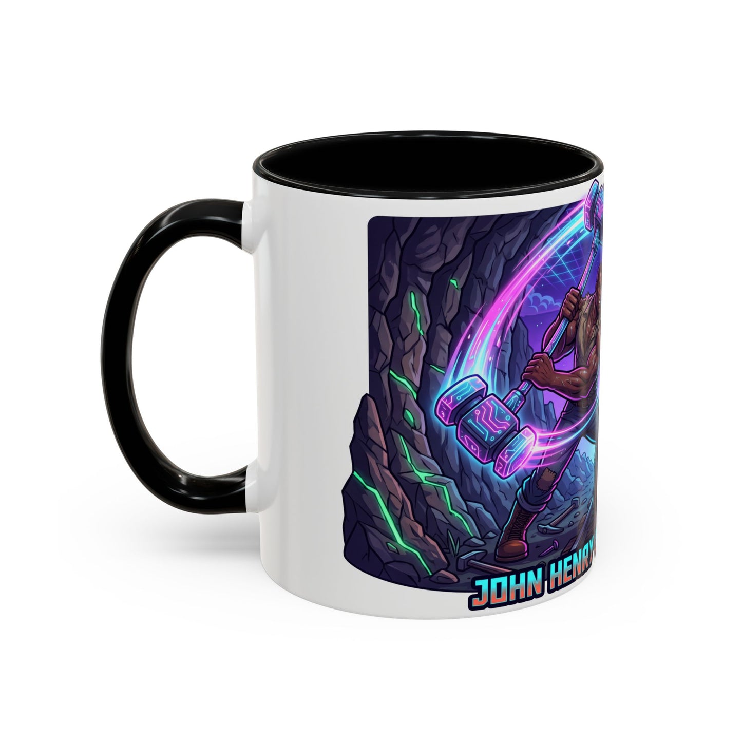 Steam Drill Band Coffee Mug — 'John Henry & The Steam Drill' Retro Rock Music Mug
