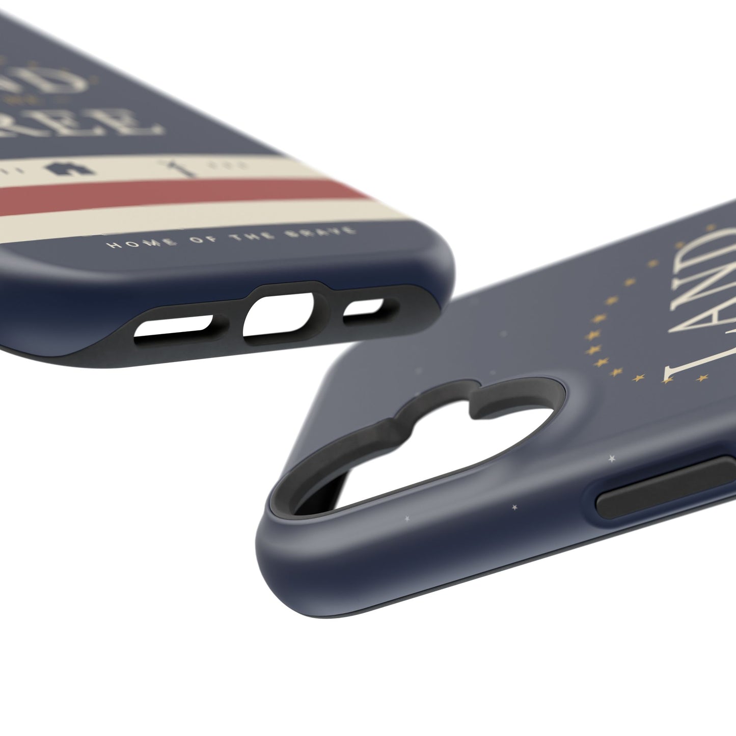 Land of the Free iPhone Impact-Resistant Case — Patriotic Stars & Stripes Phone Cover