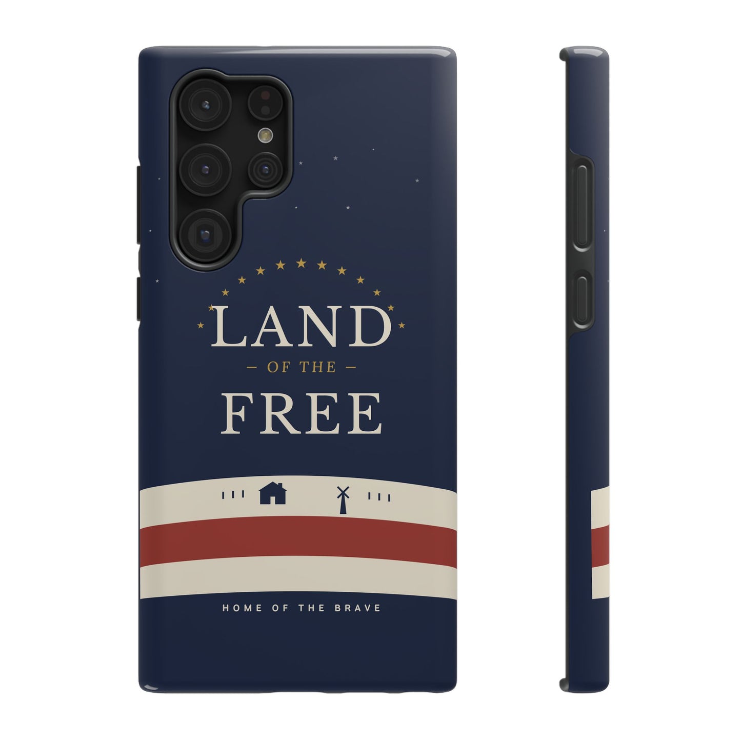 Land of the Free iPhone Impact-Resistant Case — Patriotic Stars & Stripes Phone Cover