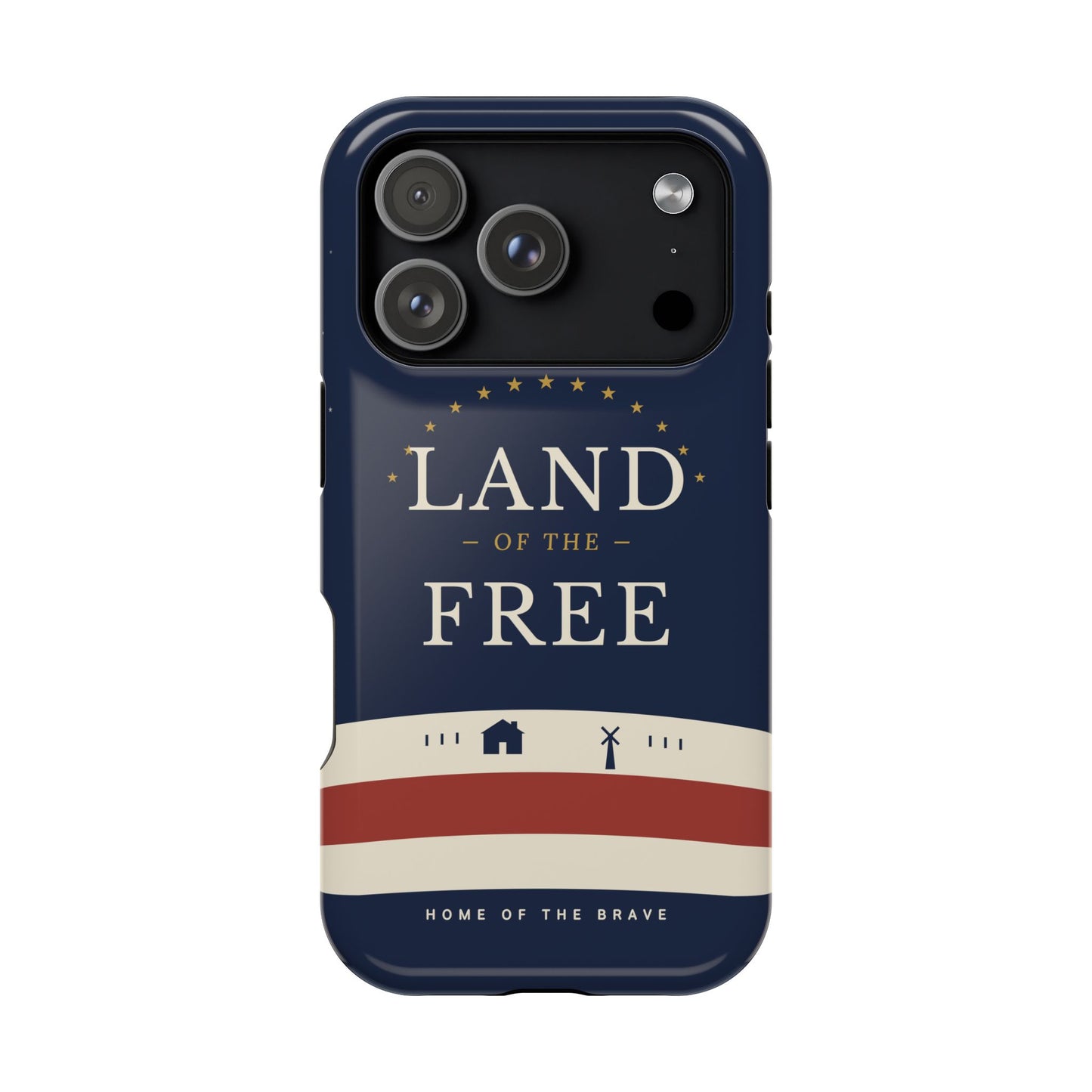 Land of the Free iPhone Impact-Resistant Case — Patriotic Stars & Stripes Phone Cover