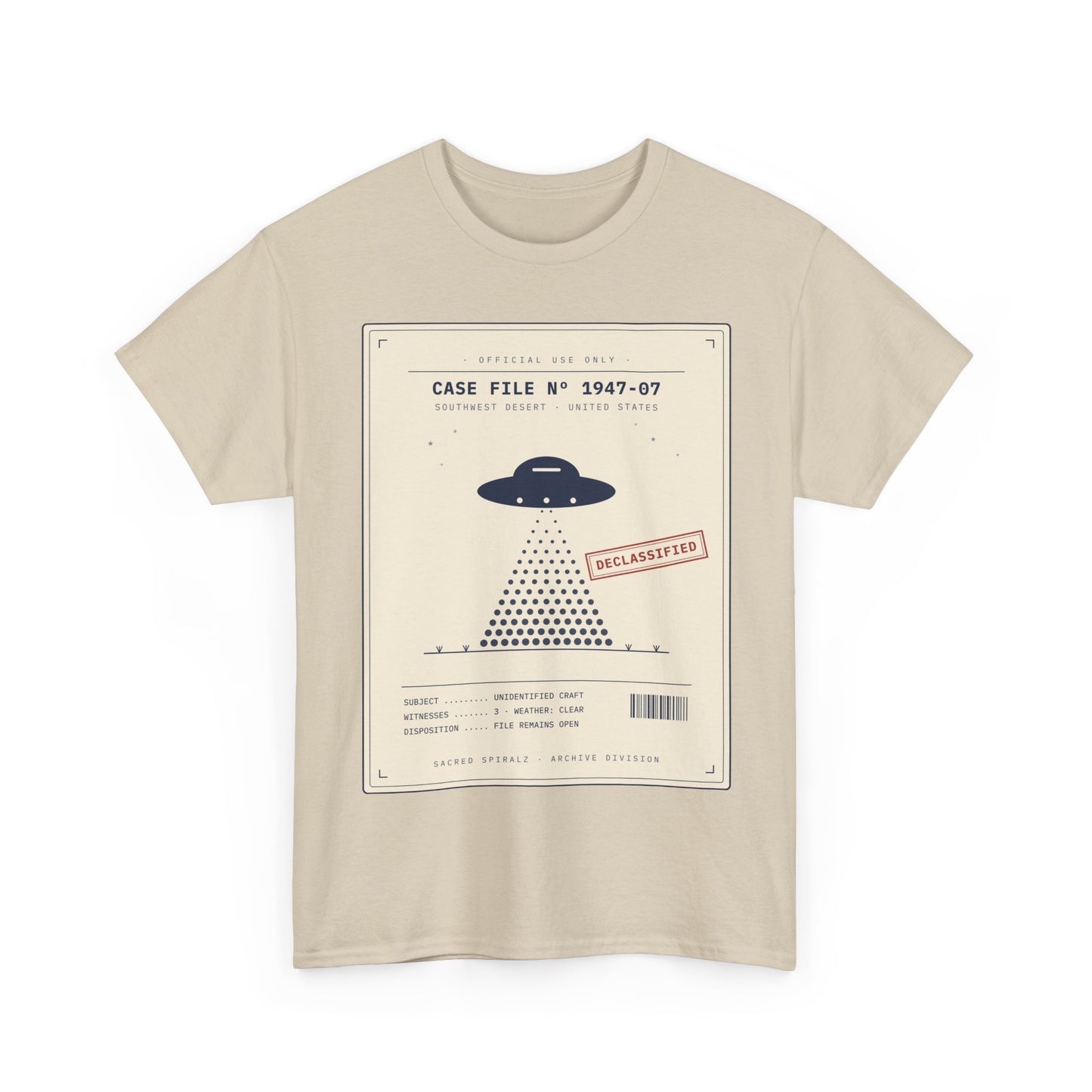 UFO Case File Graphic Tee – "Case File #1947-07" Alien Abduction T‑Shirt