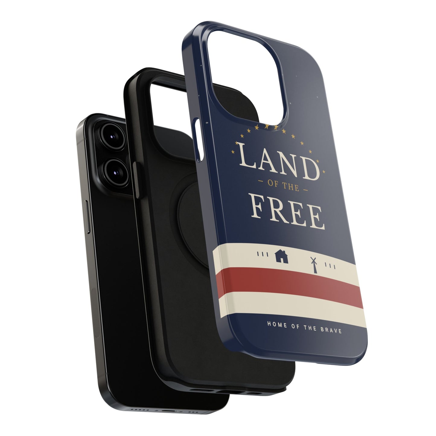 Land of the Free iPhone Impact-Resistant Case — Patriotic Stars & Stripes Phone Cover