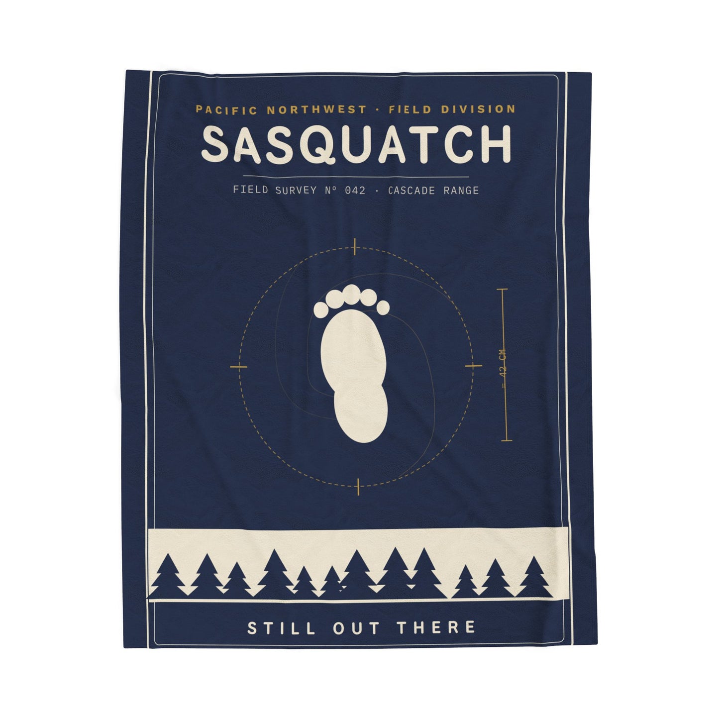 Sasquatch Velveteen Plush Blanket – 'Still Out There' Cozy Bigfoot Throw