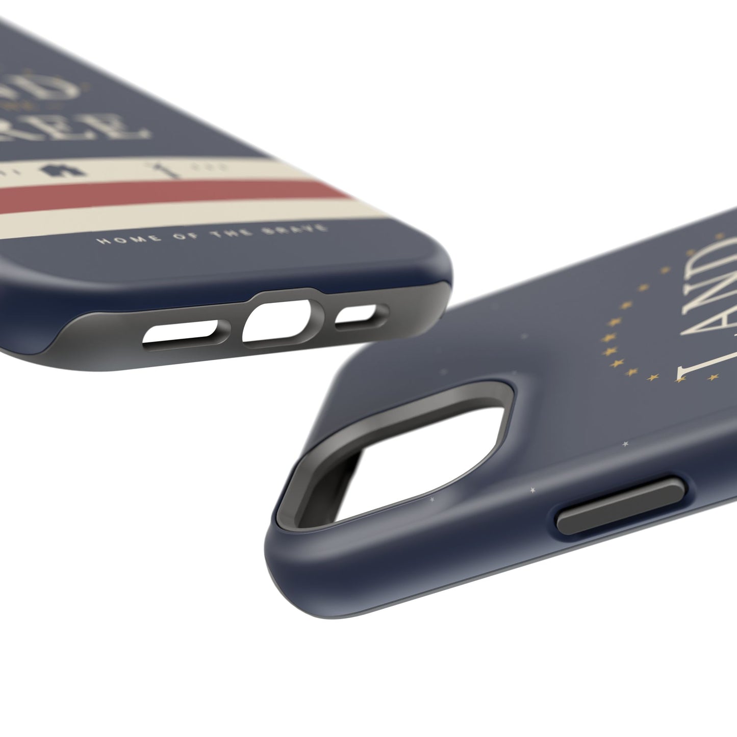 Land of the Free iPhone Impact-Resistant Case — Patriotic Stars & Stripes Phone Cover
