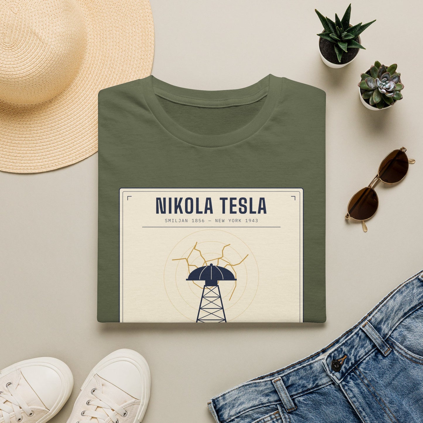 Tesla Poster T‑Shirt — "Nikola Tesla: The Future Is Mine" Vintage Science Tee