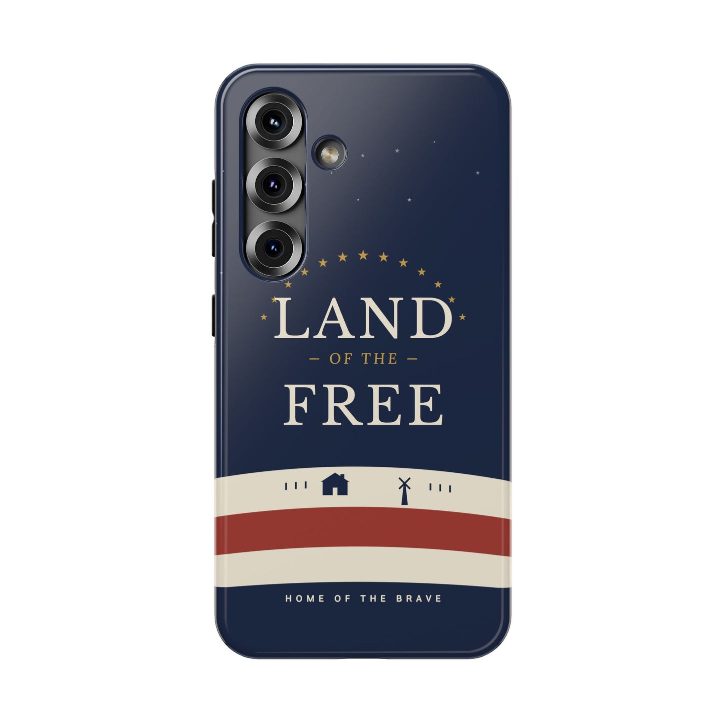 Land of the Free iPhone Impact-Resistant Case — Patriotic Stars & Stripes Phone Cover