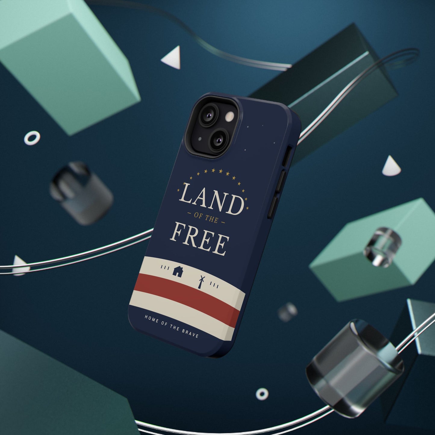 Land of the Free iPhone Impact-Resistant Case — Patriotic Stars & Stripes Phone Cover