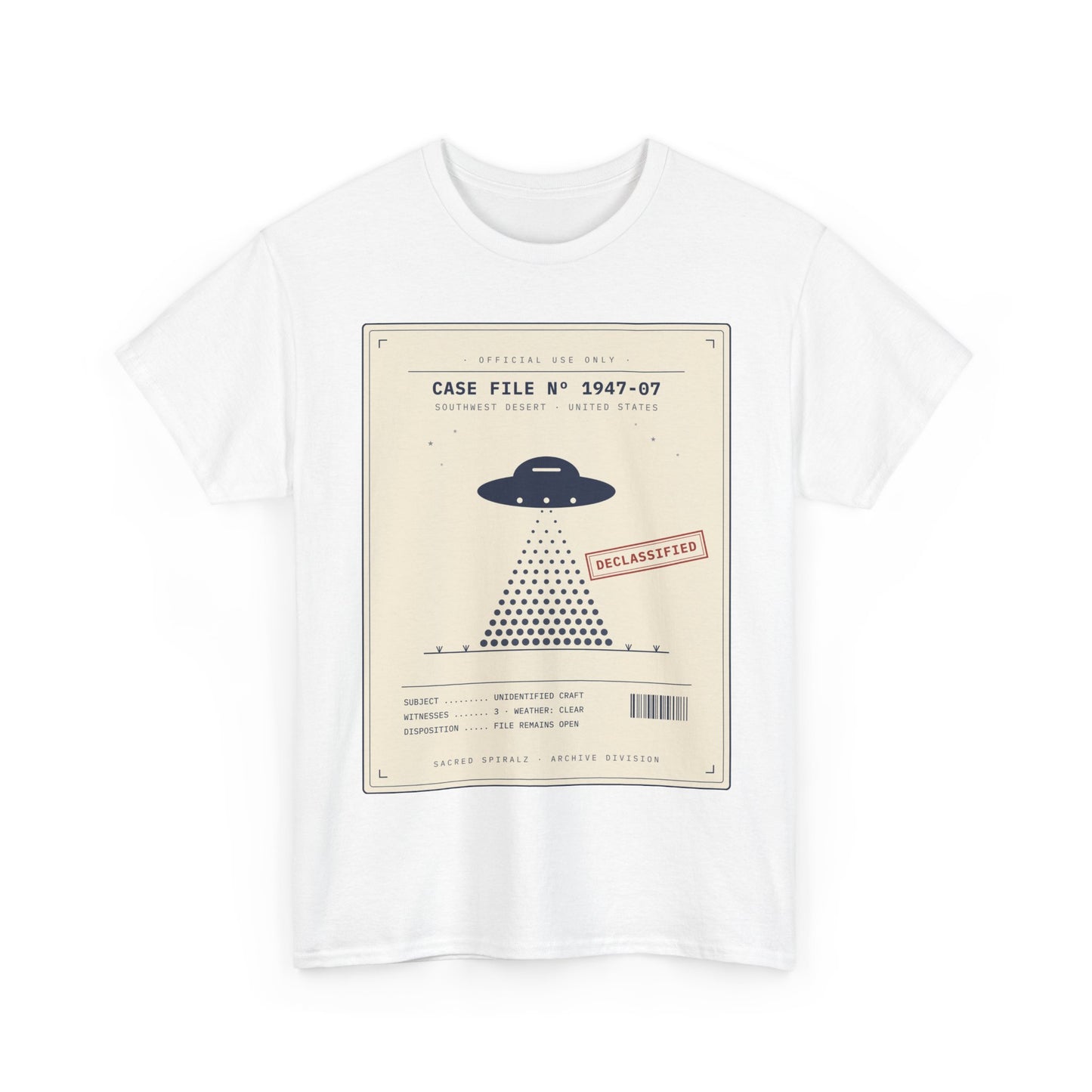 UFO Case File Graphic Tee – "Case File #1947-07" Alien Abduction T‑Shirt