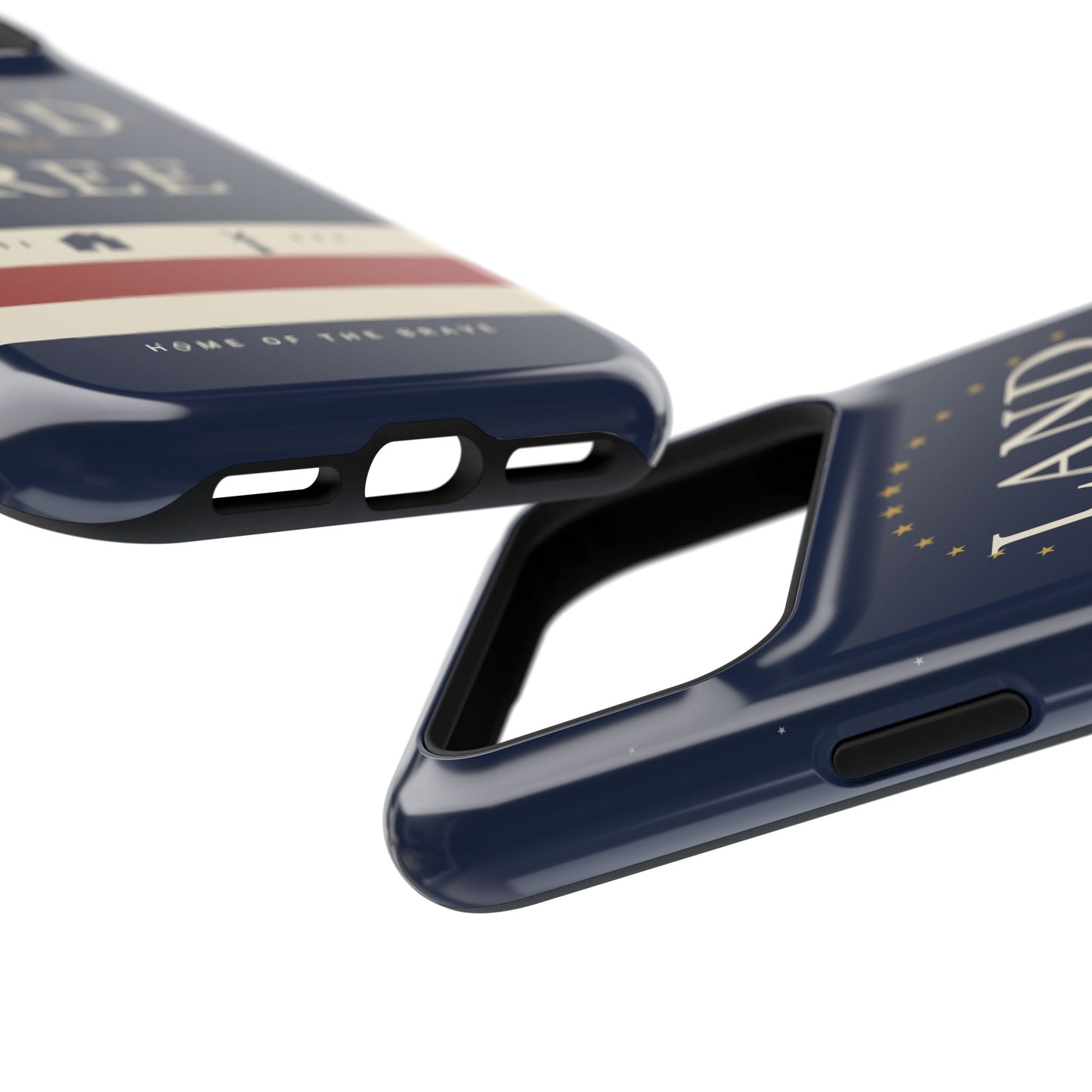 Land of the Free iPhone Impact-Resistant Case — Patriotic Stars & Stripes Phone Cover