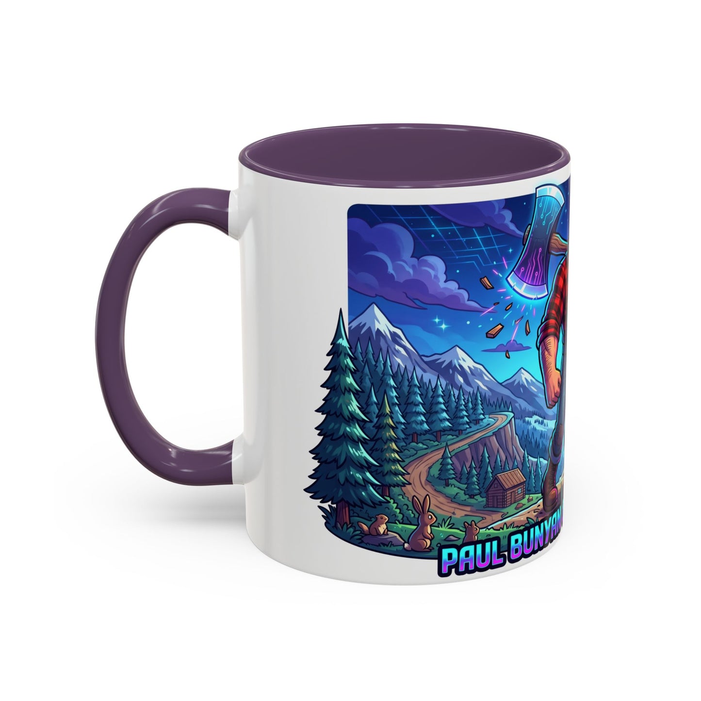 Paul Bunyan & Babe the Blue Ox Coffee Mug — Rustic Lumberjack Accent Mug