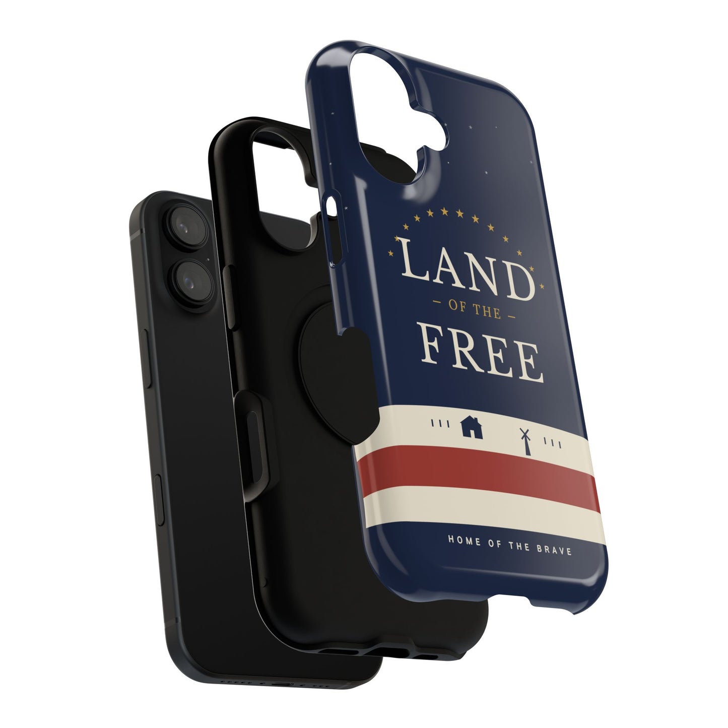 Land of the Free iPhone Impact-Resistant Case — Patriotic Stars & Stripes Phone Cover