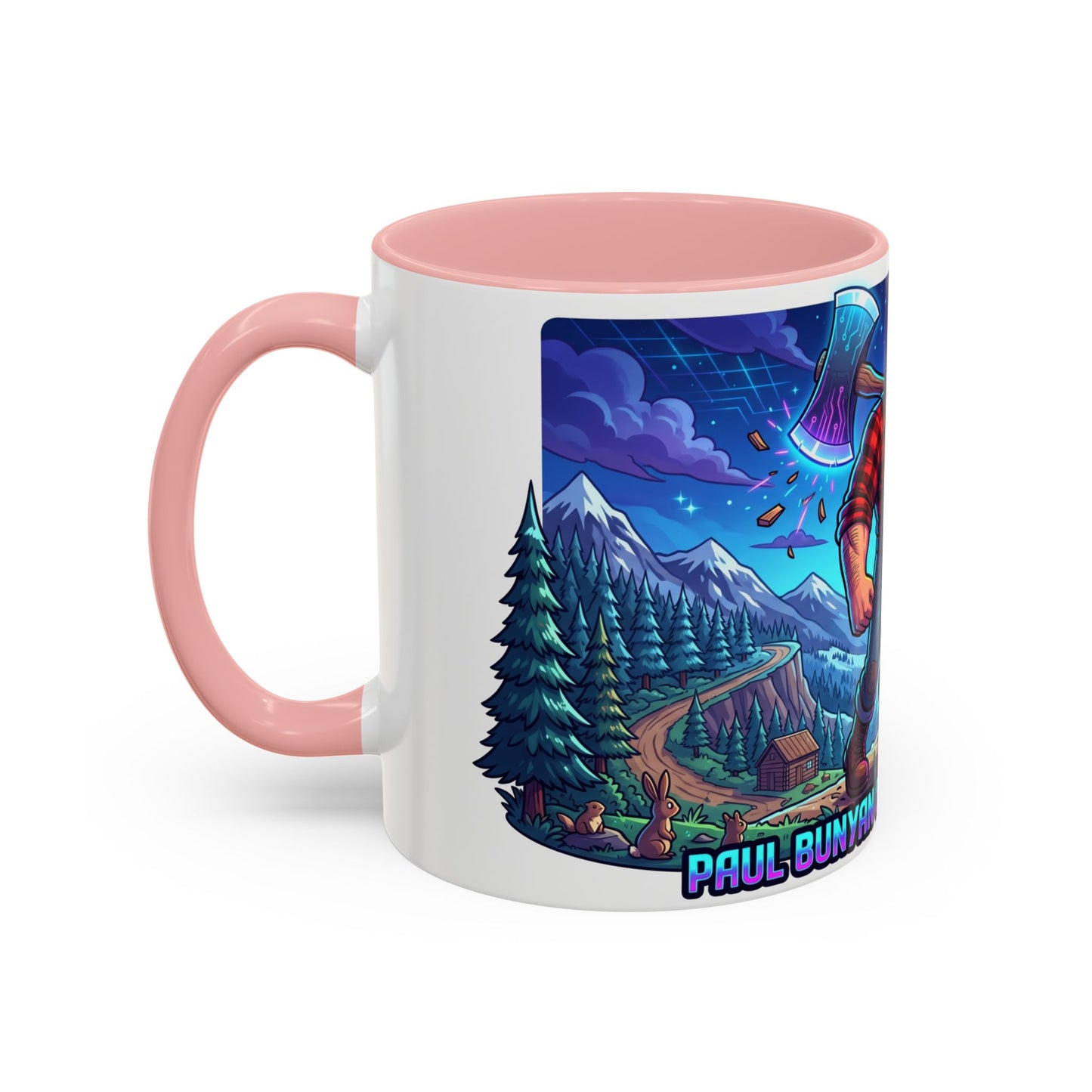 Paul Bunyan & Babe the Blue Ox Coffee Mug — Rustic Lumberjack Accent Mug