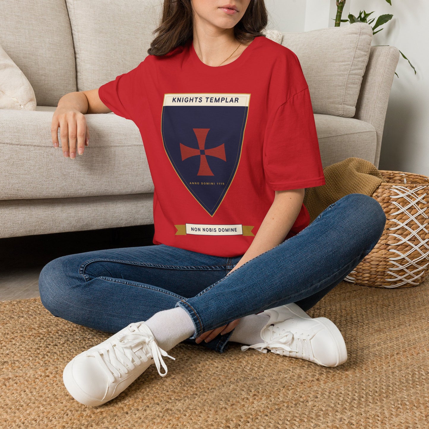 Knights Templar Shield T-Shirt — Vintage Crusader Cross Tee