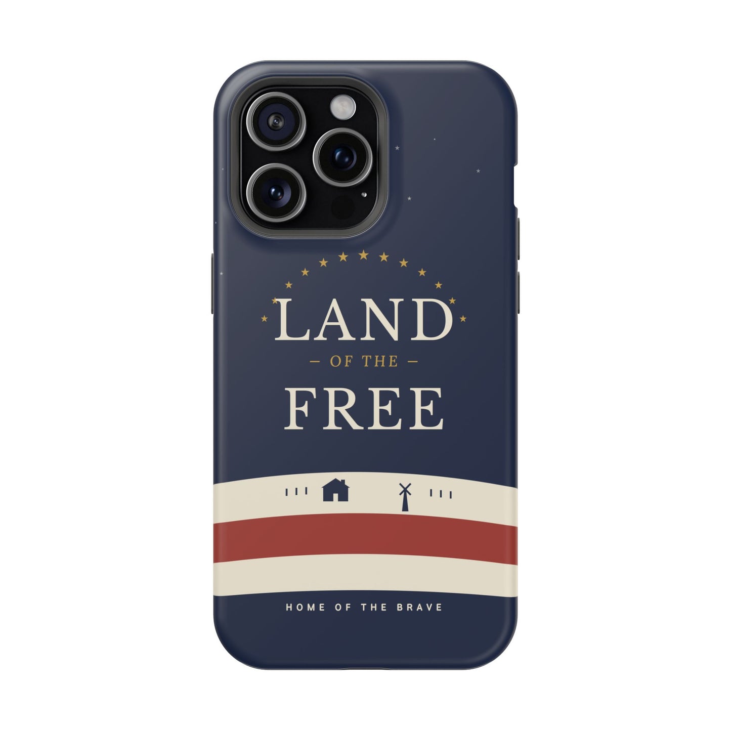 Land of the Free iPhone Impact-Resistant Case — Patriotic Stars & Stripes Phone Cover