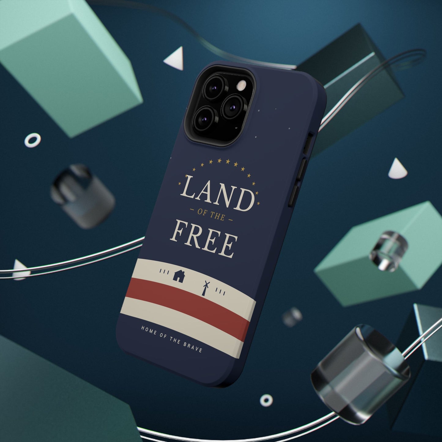 Land of the Free iPhone Impact-Resistant Case — Patriotic Stars & Stripes Phone Cover