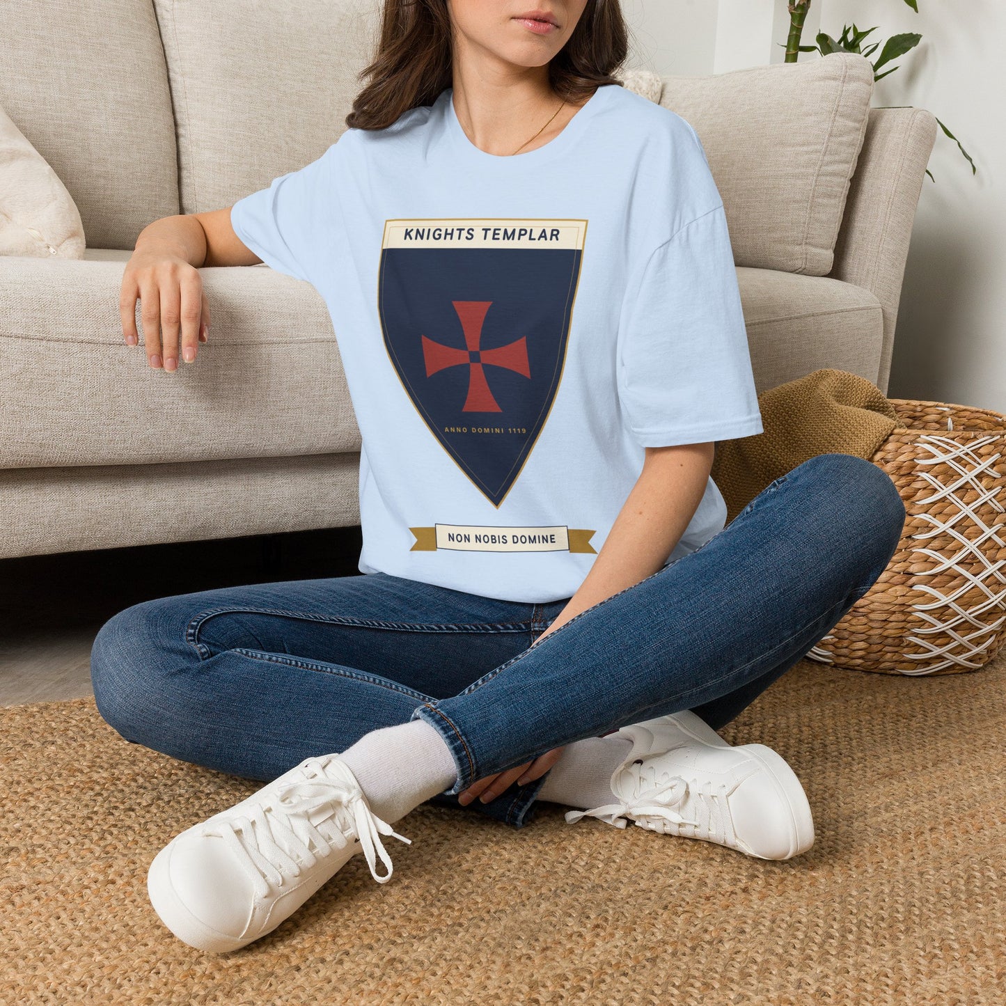 Knights Templar Shield T-Shirt — Vintage Crusader Cross Tee