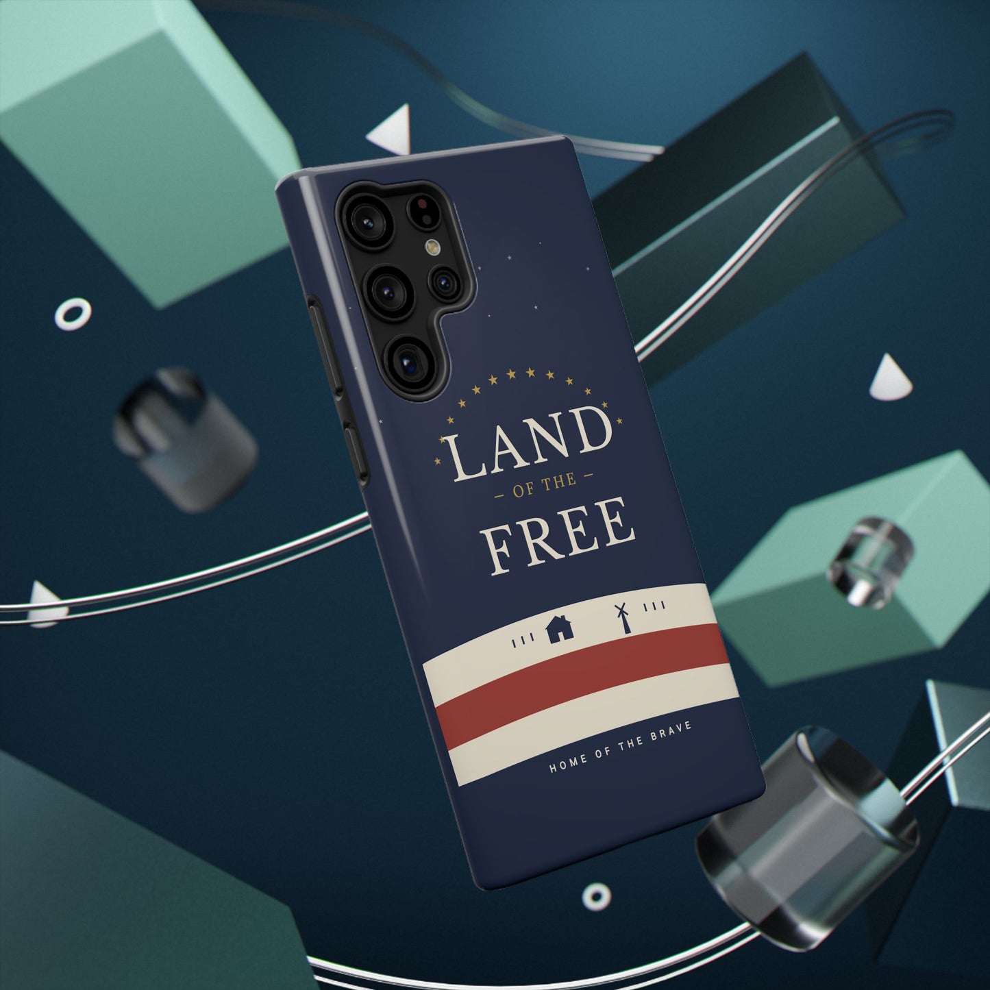 Land of the Free iPhone Impact-Resistant Case — Patriotic Stars & Stripes Phone Cover