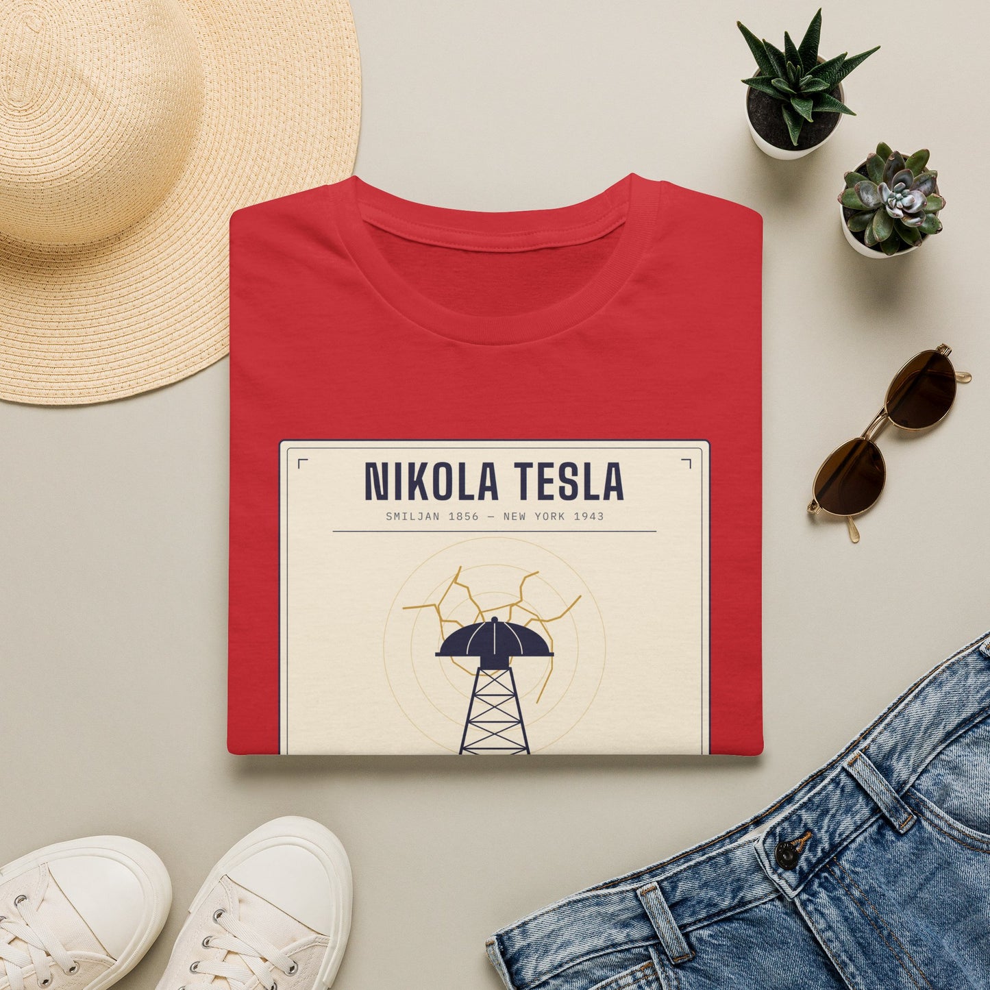 Tesla Poster T‑Shirt — "Nikola Tesla: The Future Is Mine" Vintage Science Tee