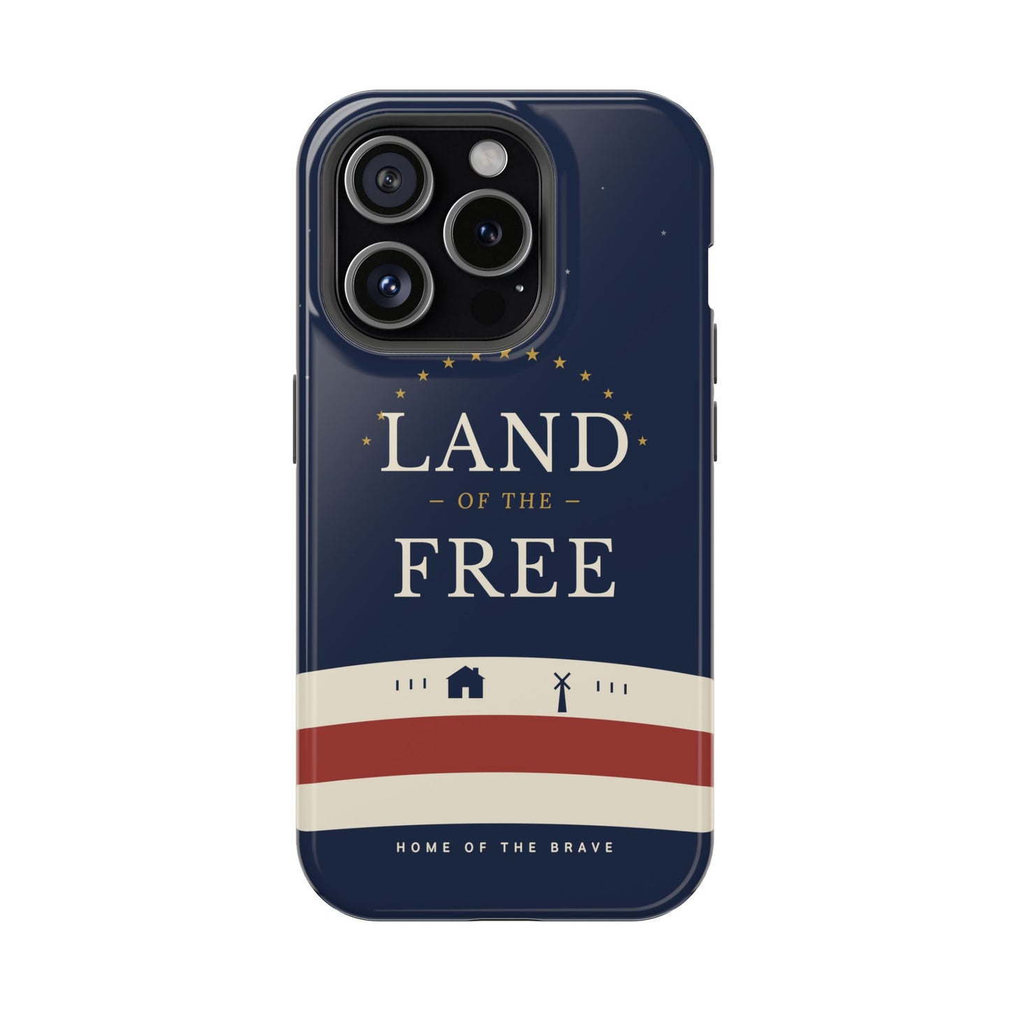 Land of the Free iPhone Impact-Resistant Case — Patriotic Stars & Stripes Phone Cover