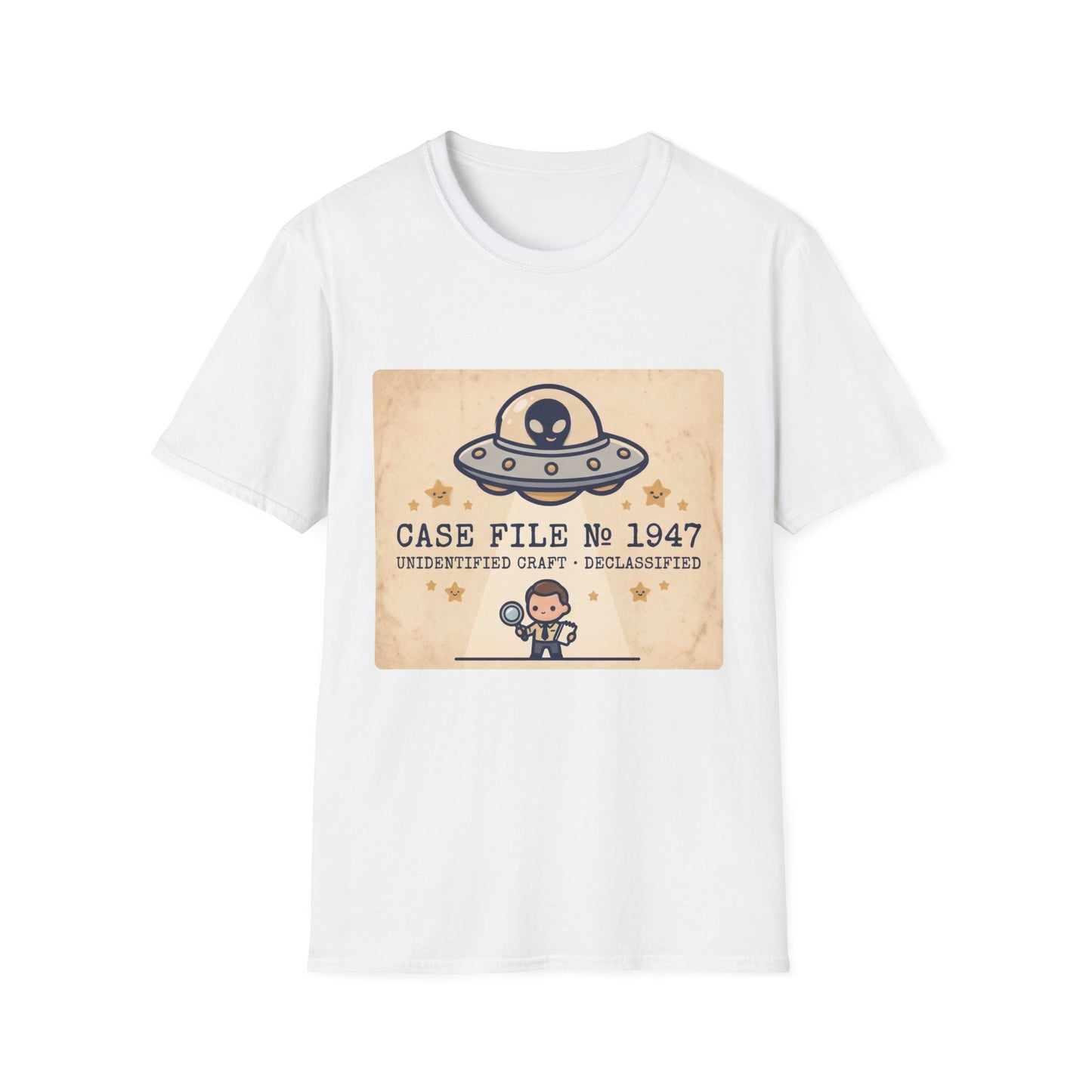 T-Shirt — 'CASE FILE No 1947' Retro Alien UFO Tee