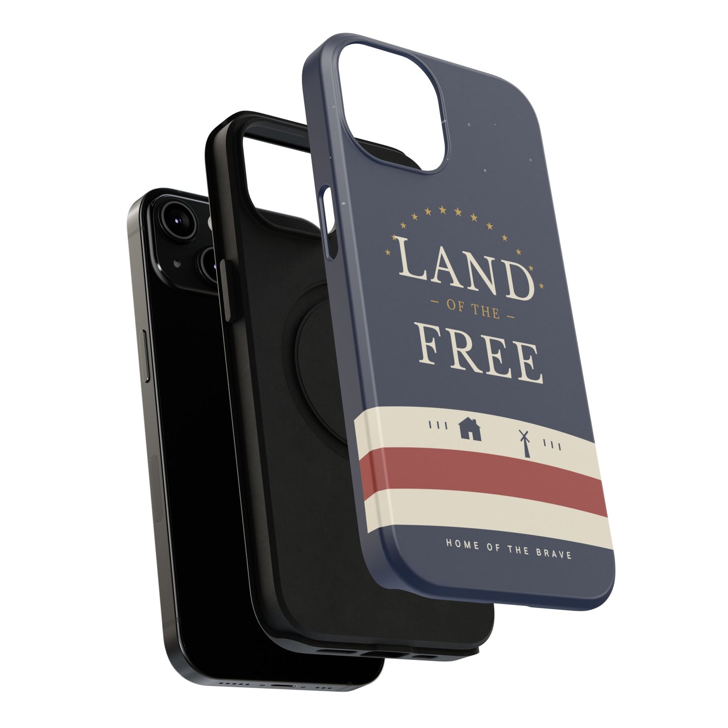 Land of the Free iPhone Impact-Resistant Case — Patriotic Stars & Stripes Phone Cover
