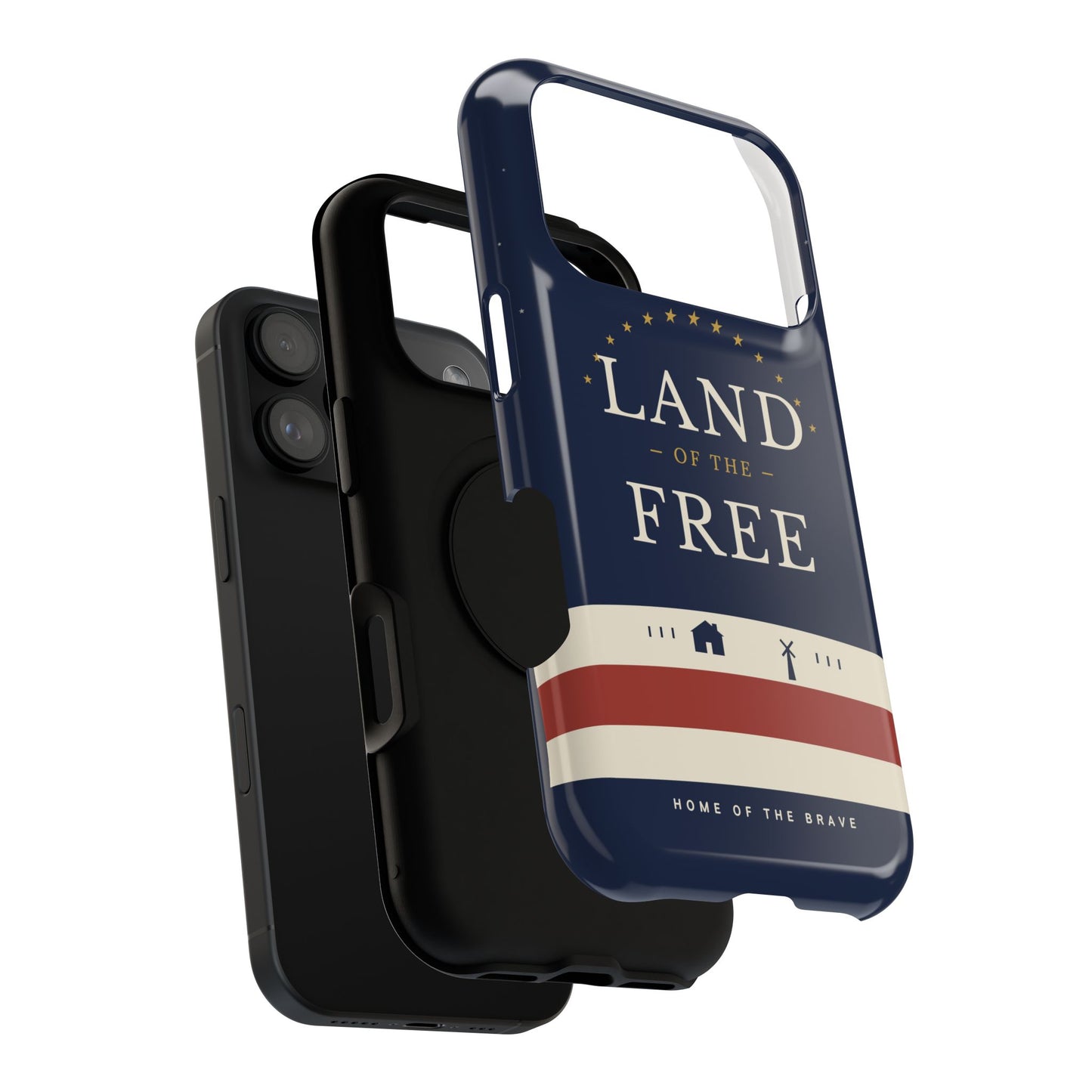 Land of the Free iPhone Impact-Resistant Case — Patriotic Stars & Stripes Phone Cover