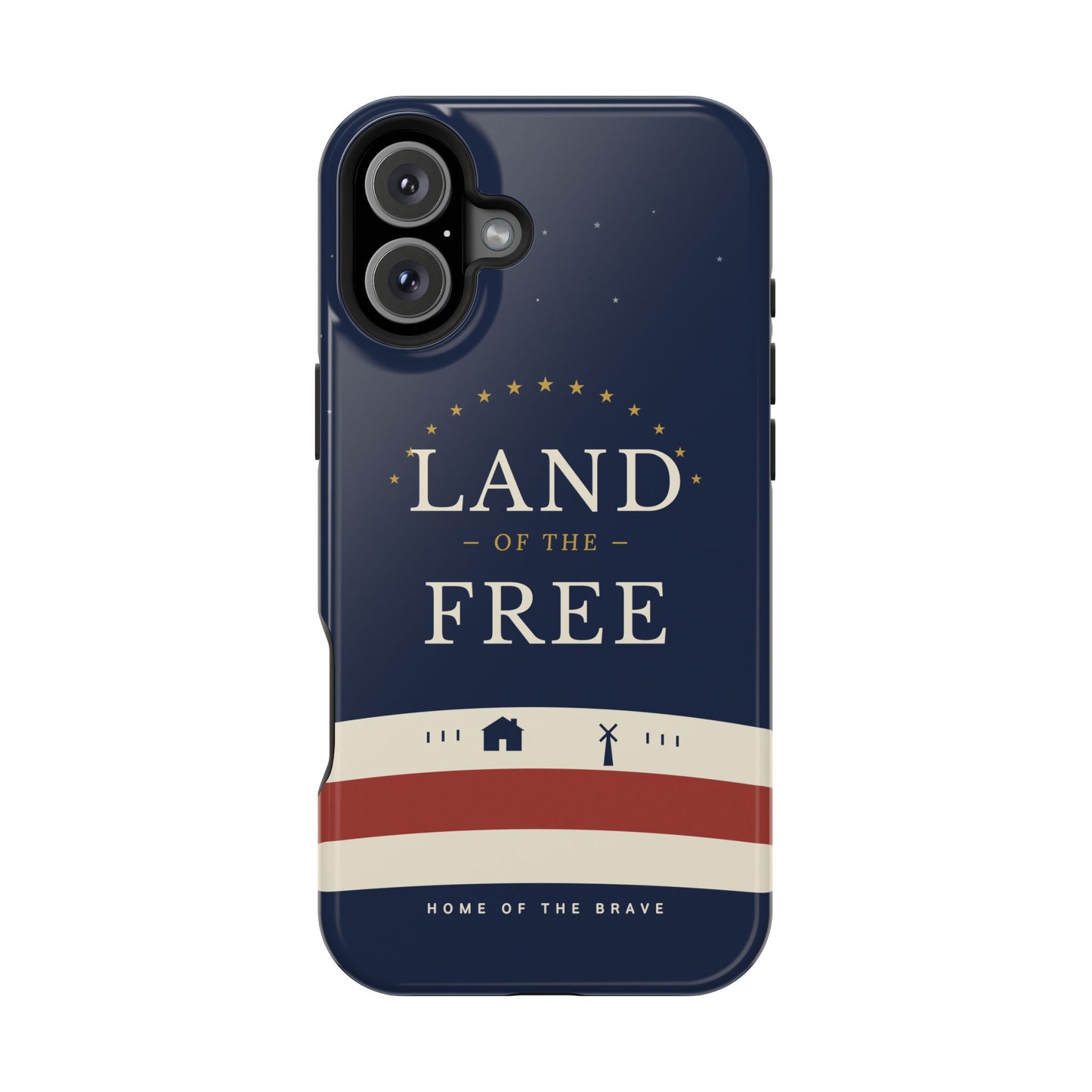 Land of the Free iPhone Impact-Resistant Case — Patriotic Stars & Stripes Phone Cover