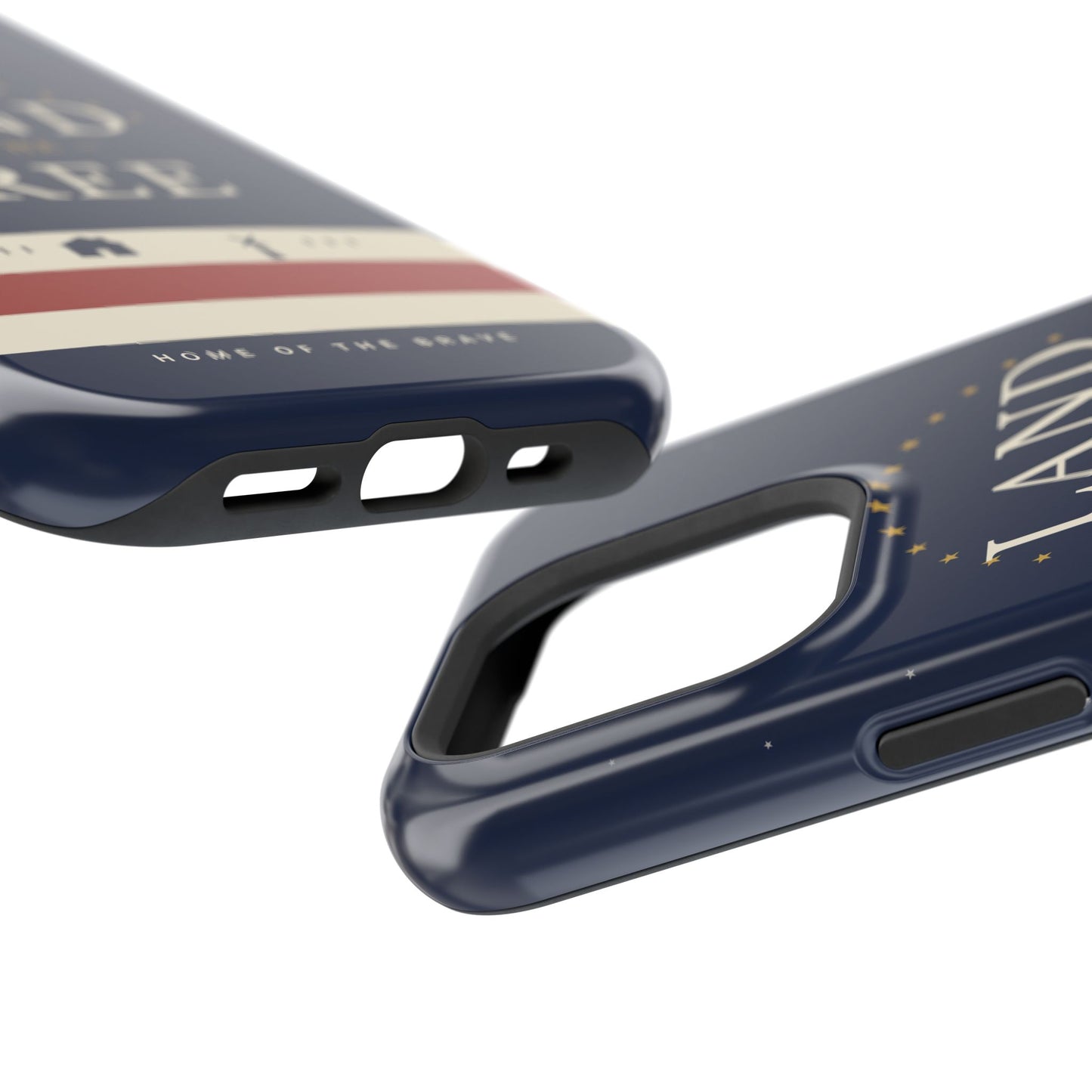 Land of the Free iPhone Impact-Resistant Case — Patriotic Stars & Stripes Phone Cover