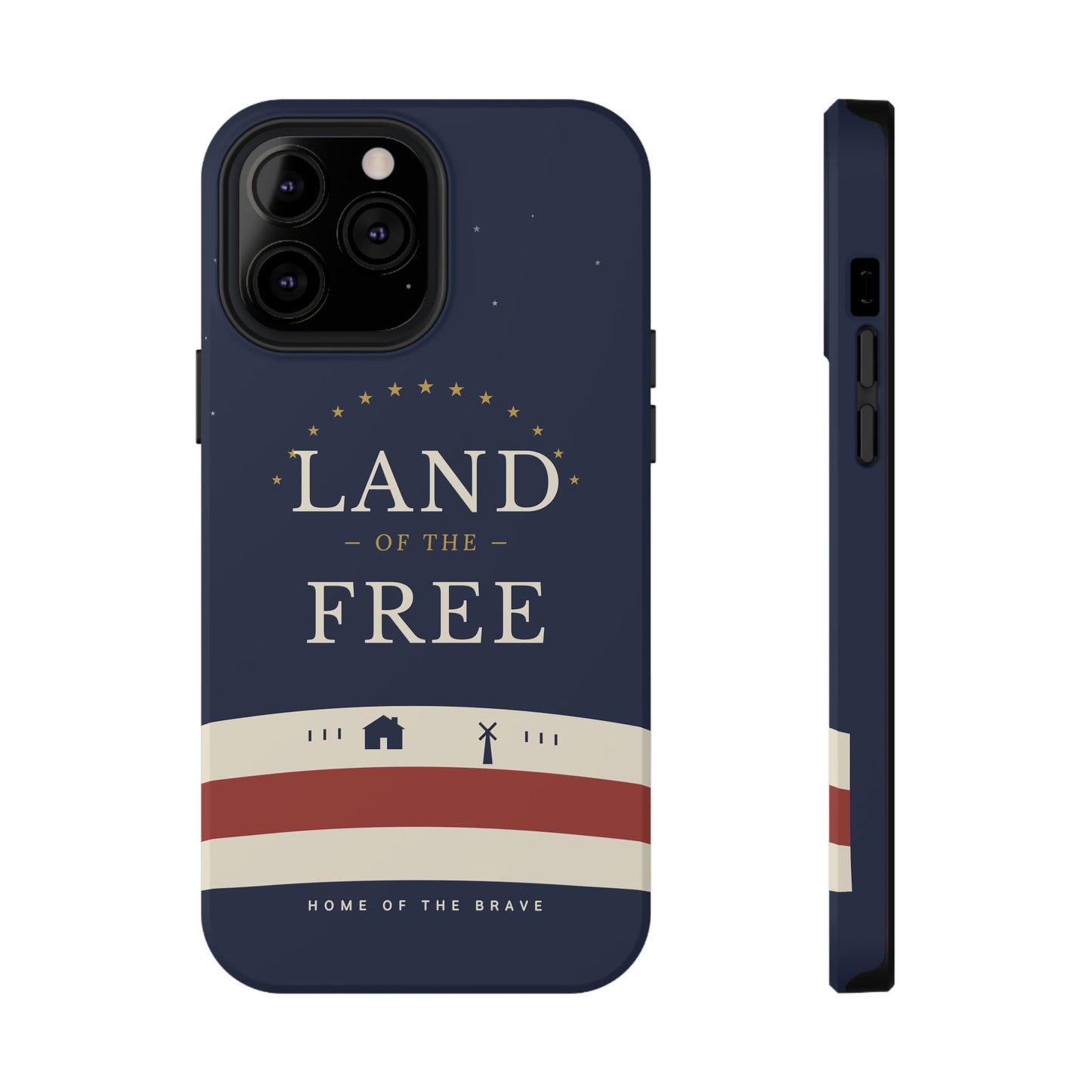 Land of the Free iPhone Impact-Resistant Case — Patriotic Stars & Stripes Phone Cover