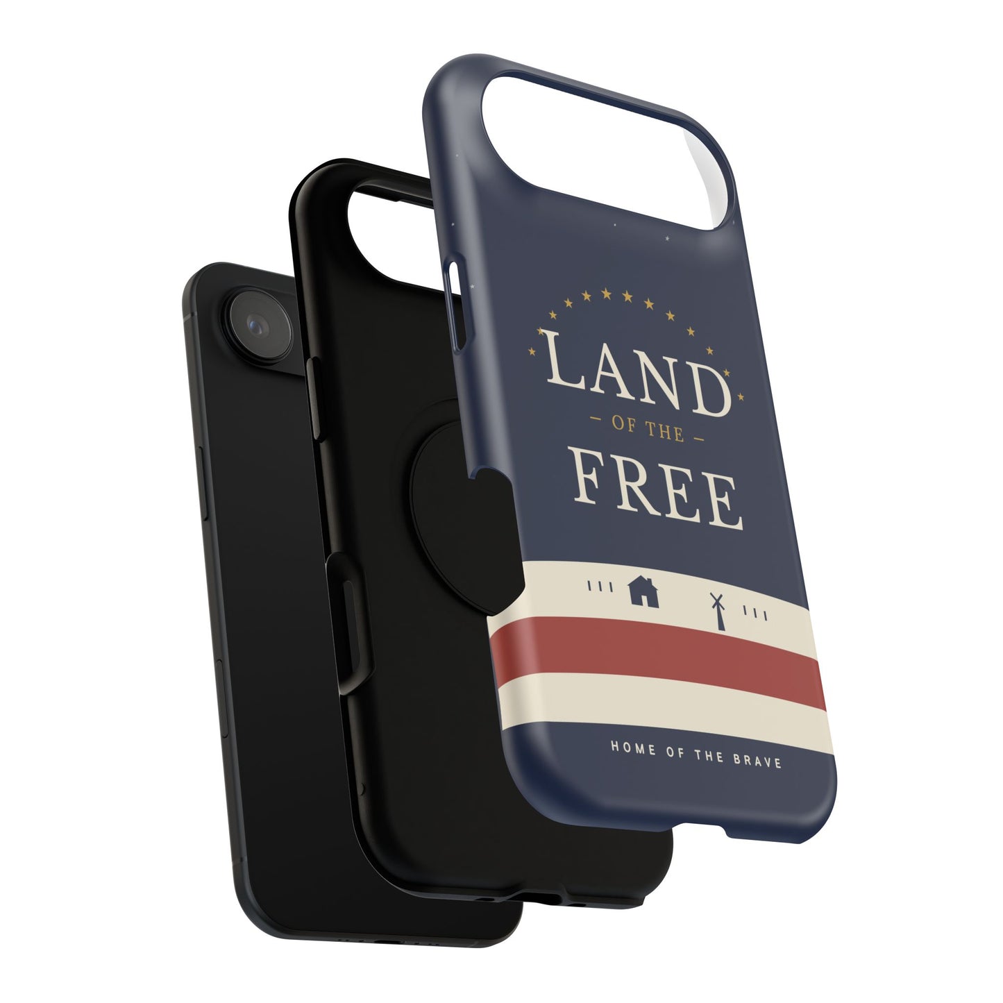 Land of the Free iPhone Impact-Resistant Case — Patriotic Stars & Stripes Phone Cover