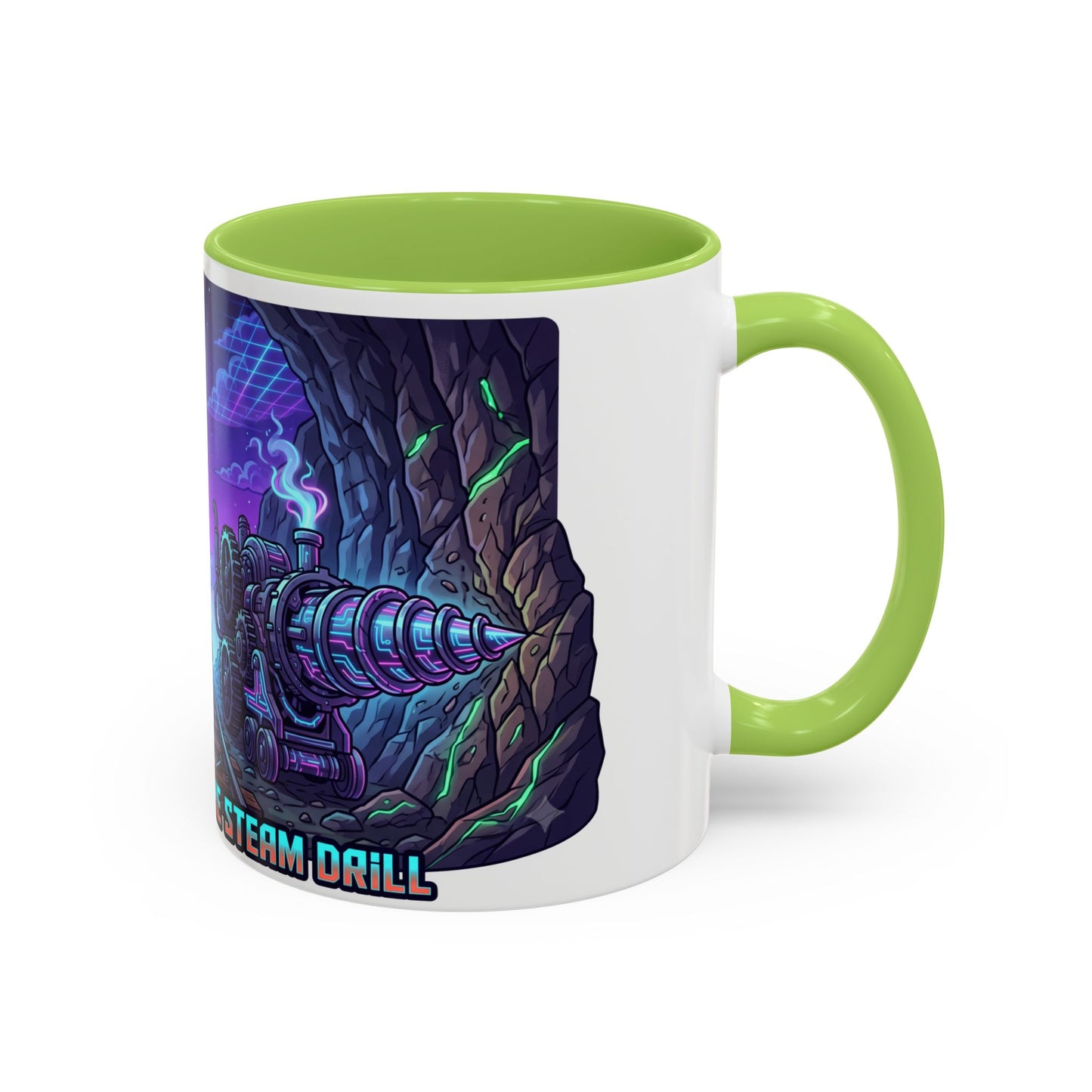 Steam Drill Band Coffee Mug — 'John Henry & The Steam Drill' Retro Rock Music Mug